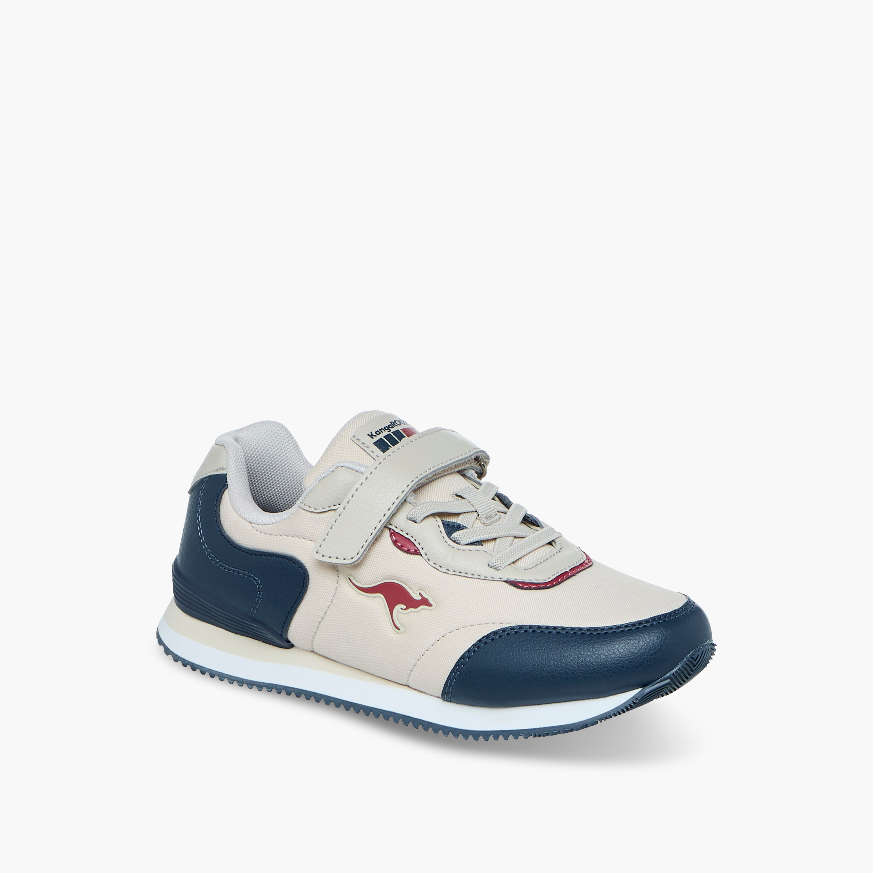 KangaROOS Boys' Colourblock Sports Shoes with Hook and Loop Closure-sports-boys-shoes-image-2