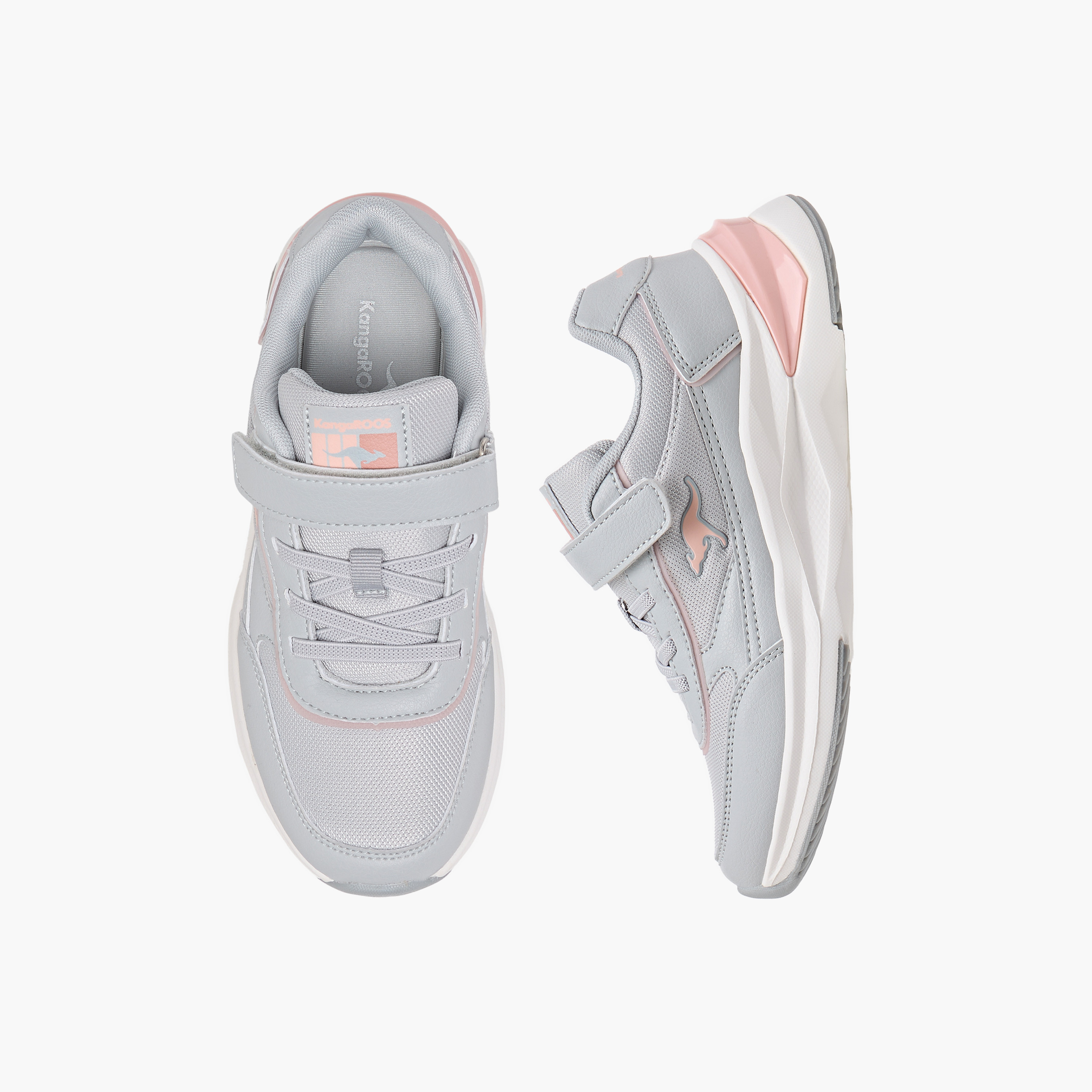 Kangaroos Girls Panelled Hook & Loop Walking Shoes-girls-shoes-sports-image-1