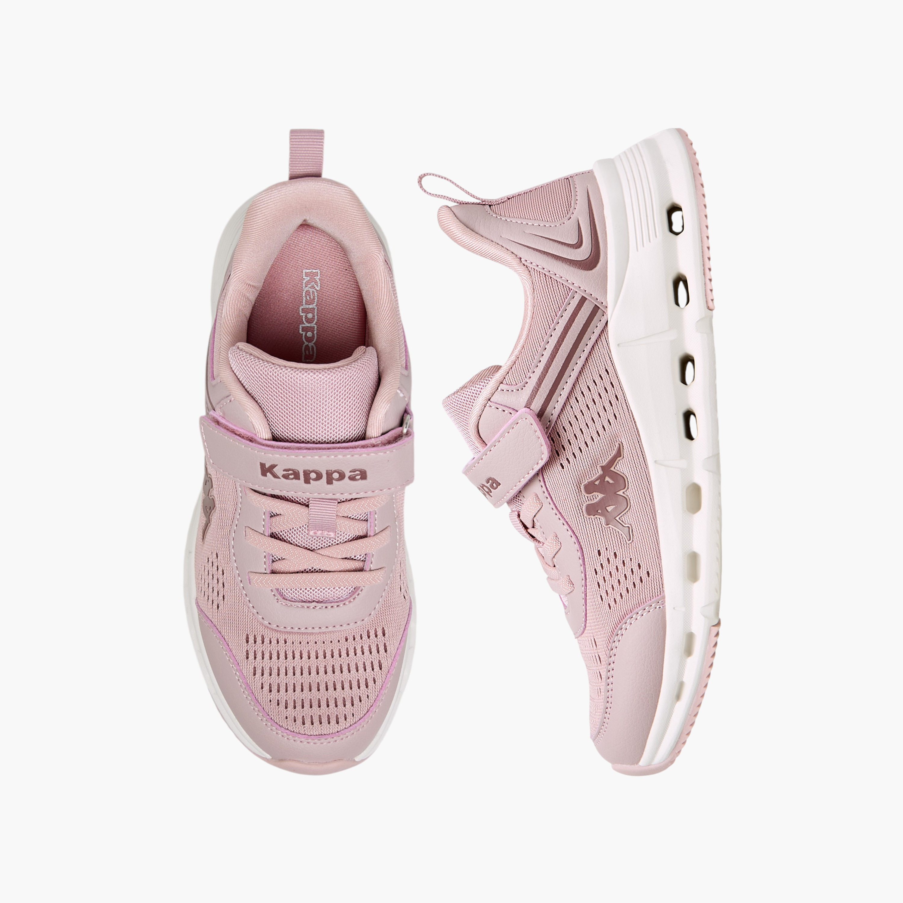 Kappa Girls' Hook and Loop Panelled Sports Shoes-girls-shoes-sneakers-image-1