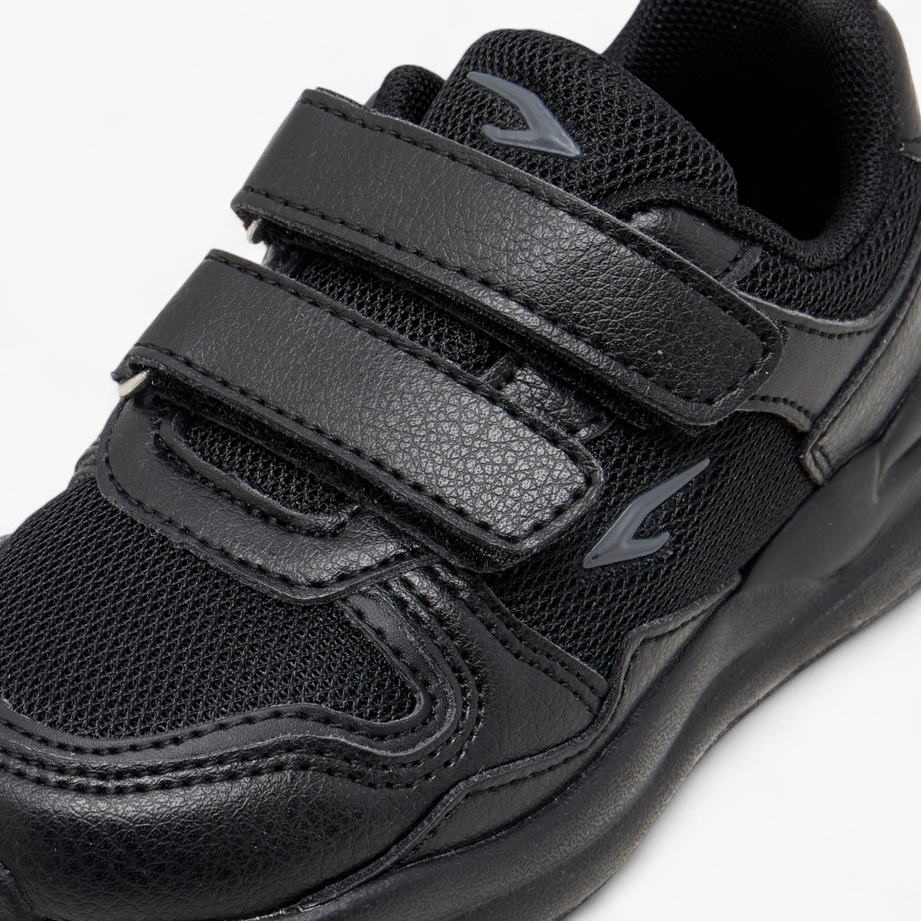 Dash Panelled School Shoes with Hook and Loop Closure-boys-shoes-sneakers-image-3