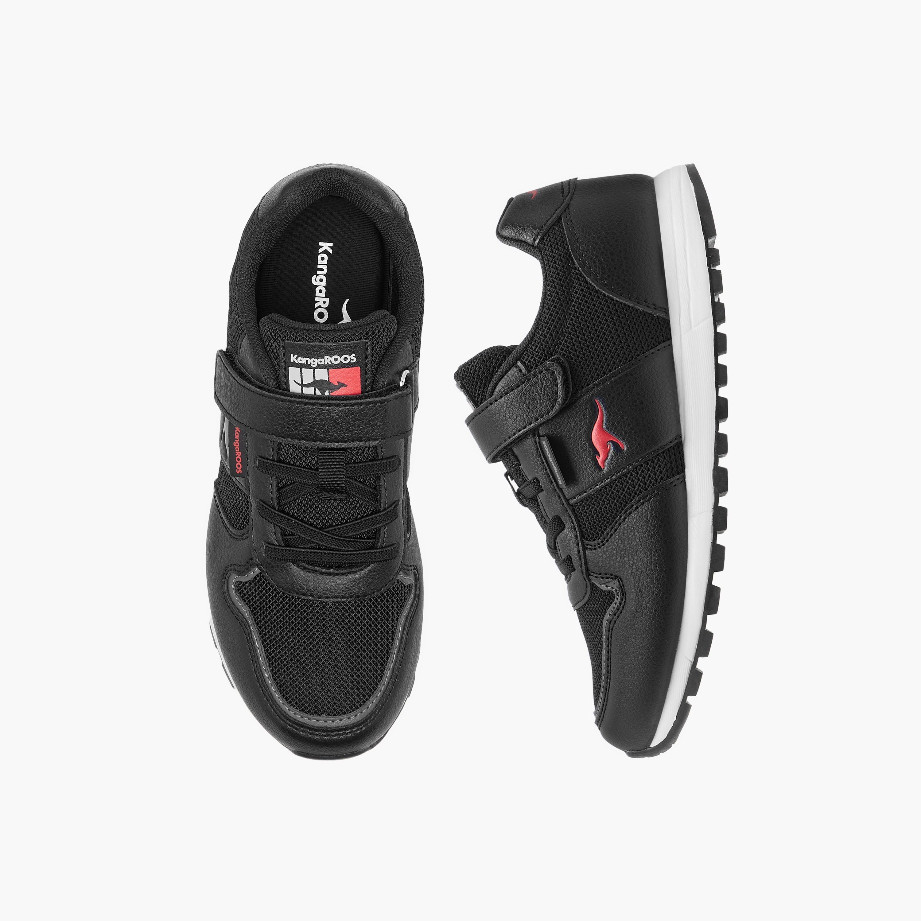 KangaROOS Kids' Logo Detail Sneakers with Hook and Loop Closure-boys-shoes-sneakers-image-1