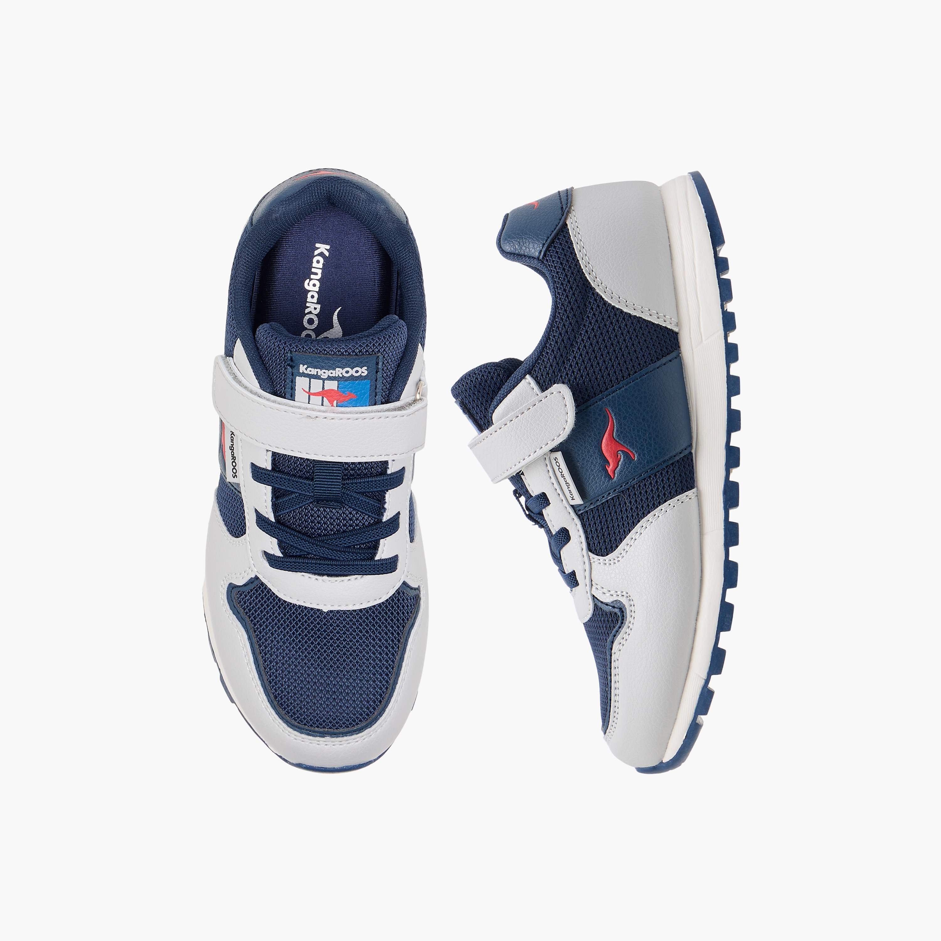 KangaROOS Kids' Logo Detail Sneakers with Hook and Loop Closure-boys-shoes-sneakers-image-1