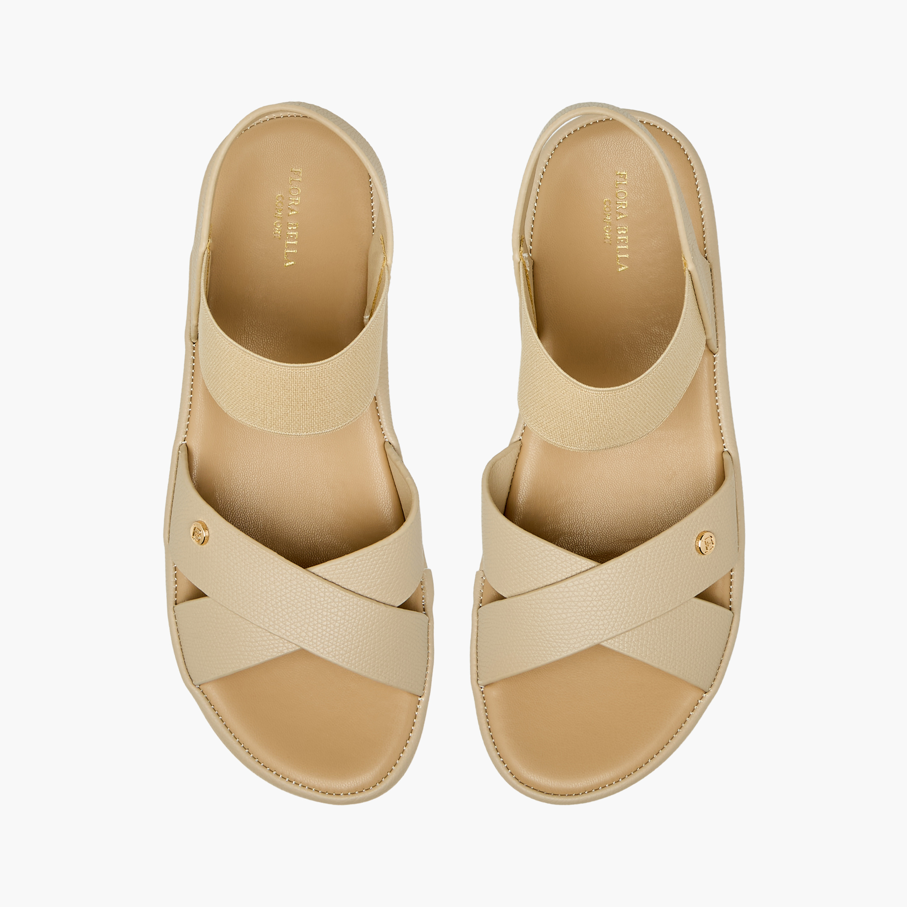 Flora Bella Women Textured Cross Strap Sandals-women-shoes-flats-sandals-image-1
