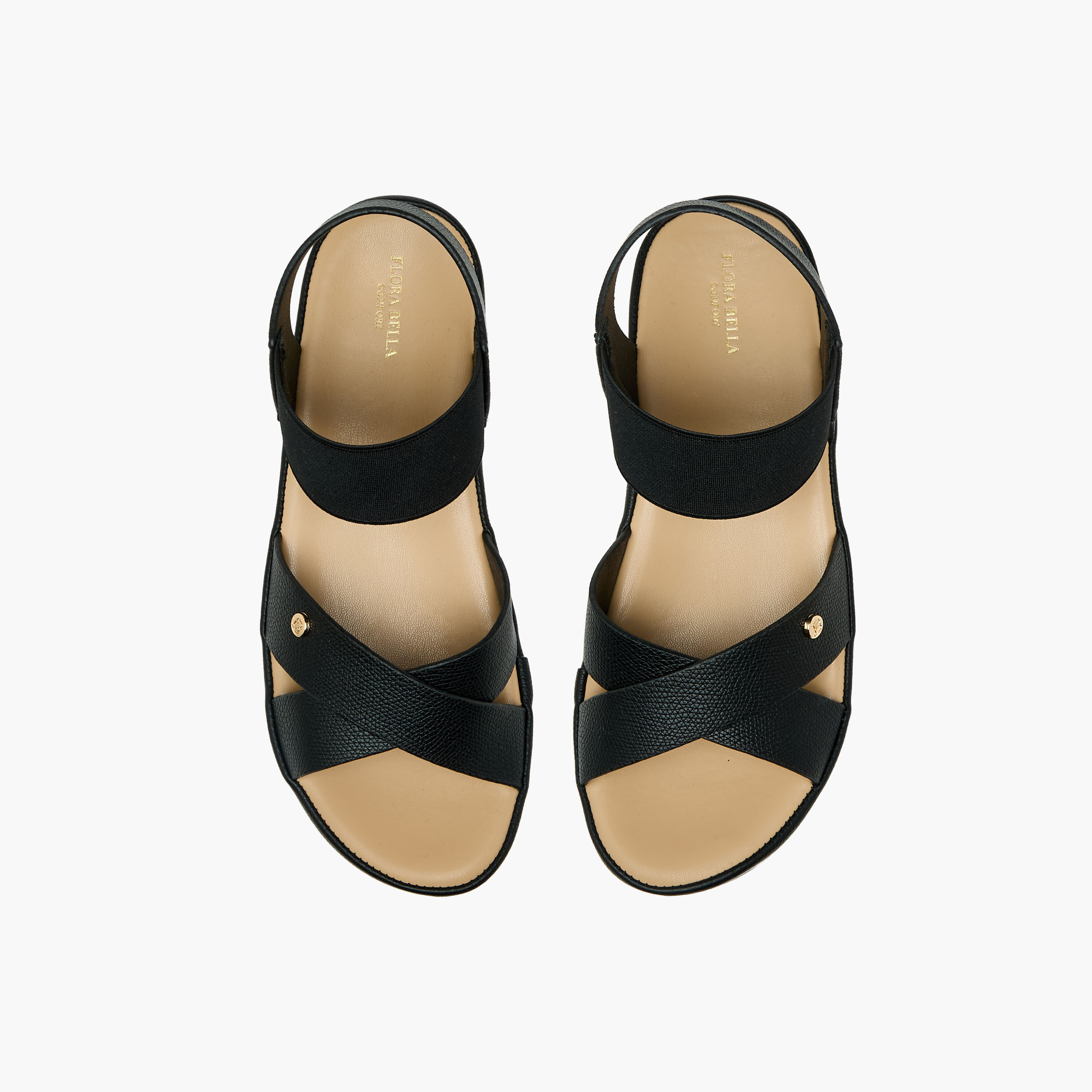 Flora Bella Women Textured Cross Strap Sandals-women-shoes-flats-sandals-image-1