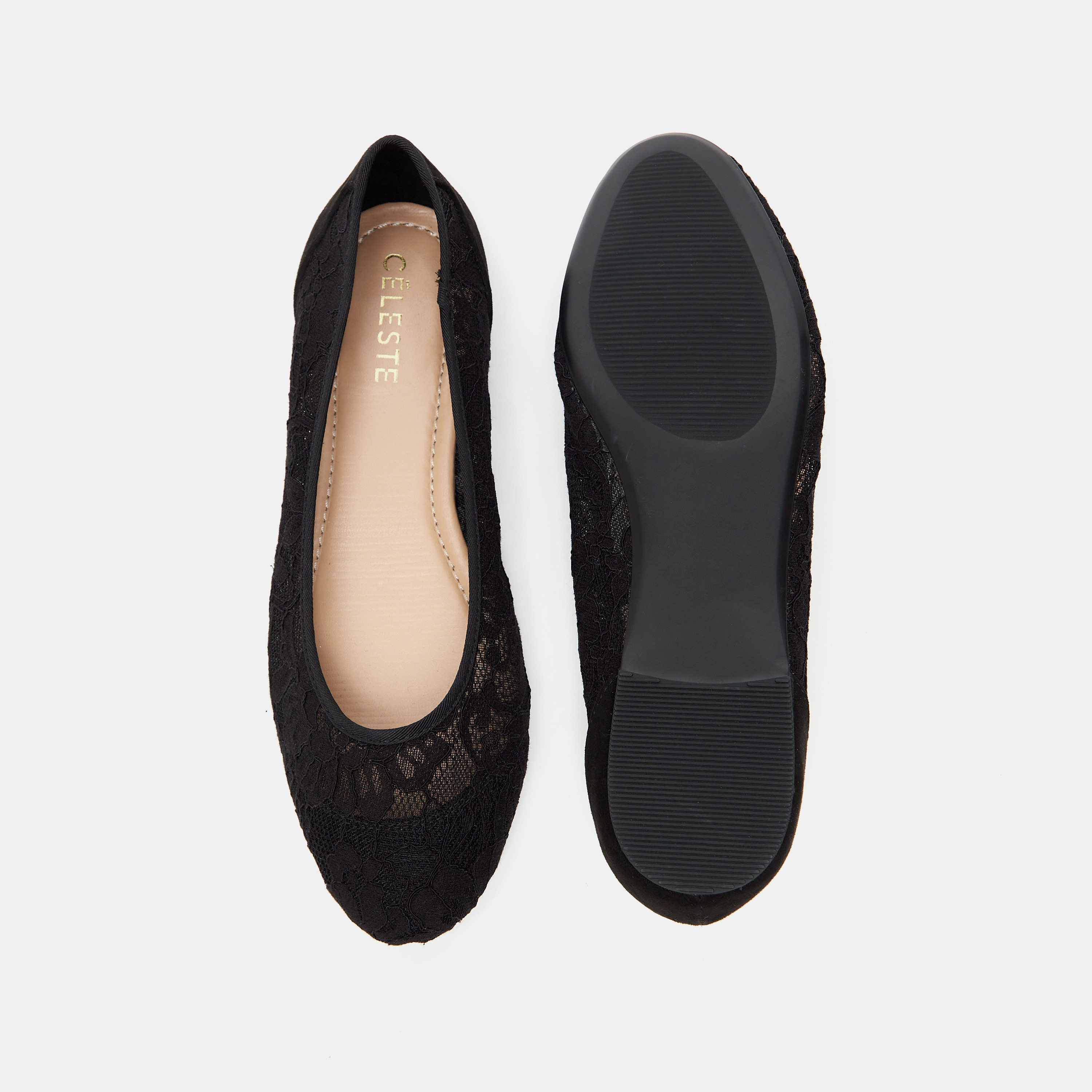 Celeste Women's Lace Textured Slip-On Round Toe Ballerina Shoes-women-shoes-ballerinas-image-5