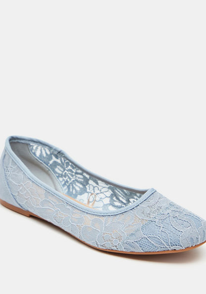 Celeste Women's Lace Textured Slip-On Round Toe Ballerina Shoes-Women%27s Ballerinas-image-0