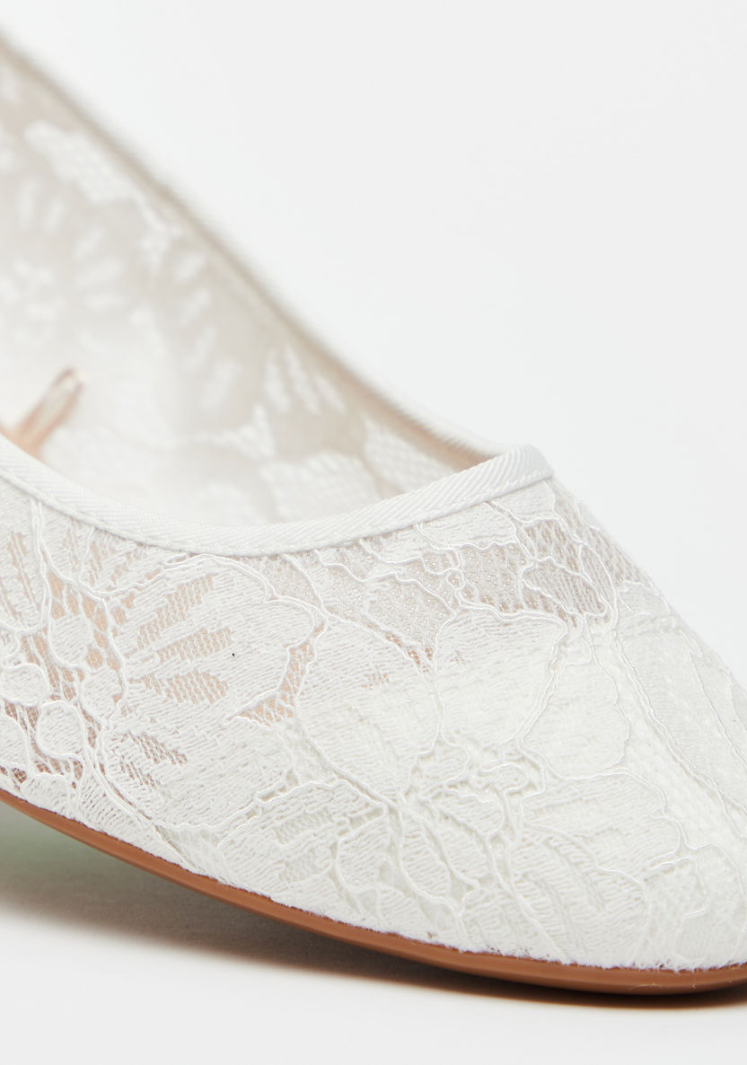 Celeste Women's Lace Textured Slip-On Round Toe Ballerina Shoes-Women%27s Ballerinas-image-2