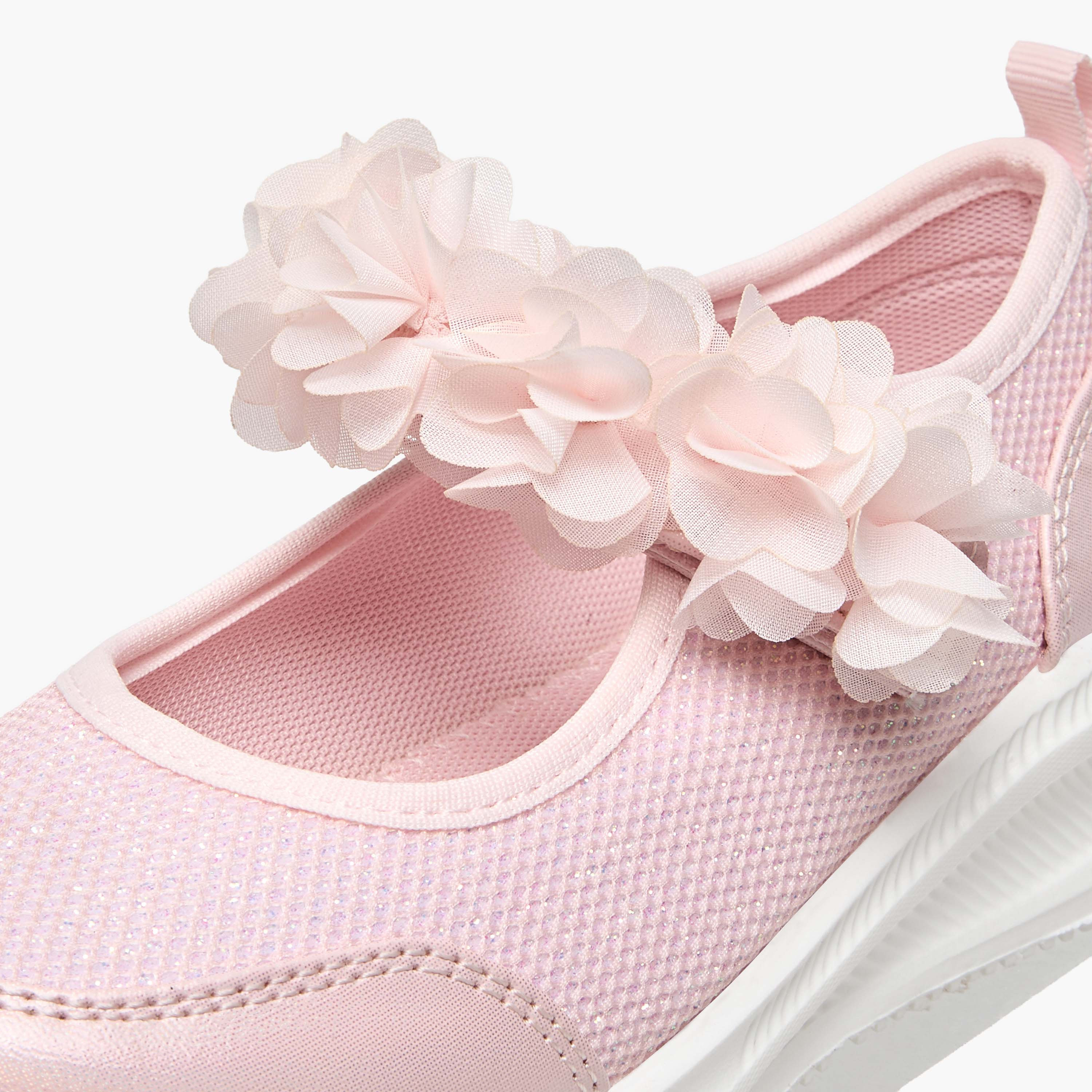Flora Bella Girls Floral Accent Hook & Loop Sneakers-girls-shoes-sneakers-image-4