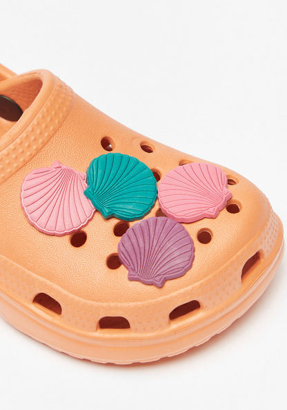 Aqua Seashell Accent Slip-On Clogs-Girl%27s Flip Flops & Beach Slippers-image-4