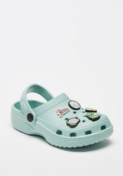 Aqua Clogs with Applique Detail-Boy%27s Flip Flops & Beach Slippers-image-1