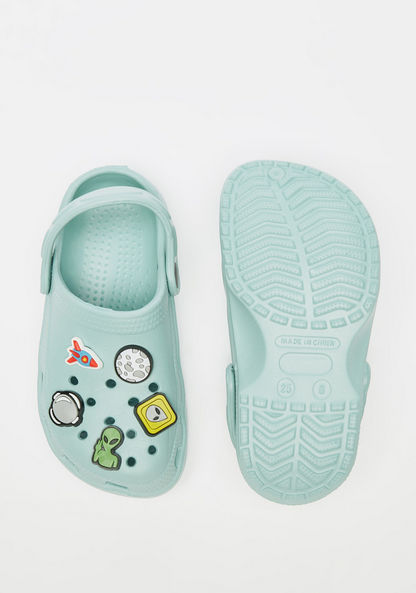 Aqua Clogs with Applique Detail-Boy%27s Flip Flops & Beach Slippers-image-4