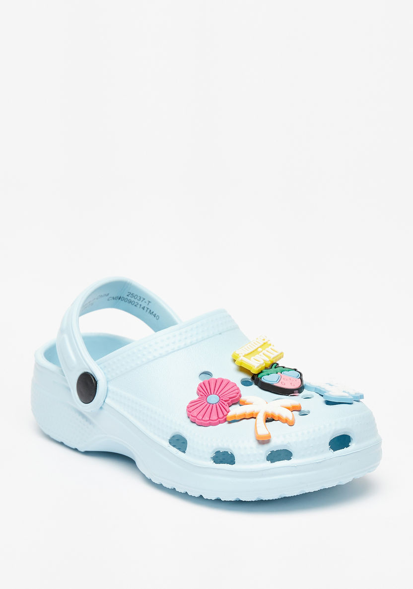 Aqua Embellished Slip-On Clogs-Girl%27s Flip Flops & Beach Slippers-image-0