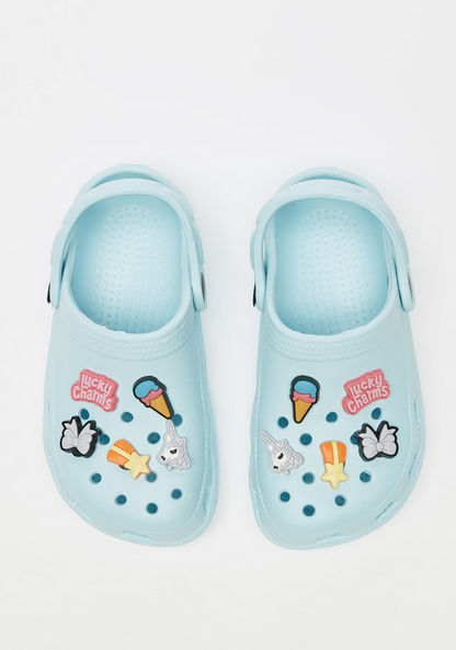 Aqua Embellished Clogs-Girl%27s Flip Flops & Beach Slippers-image-0