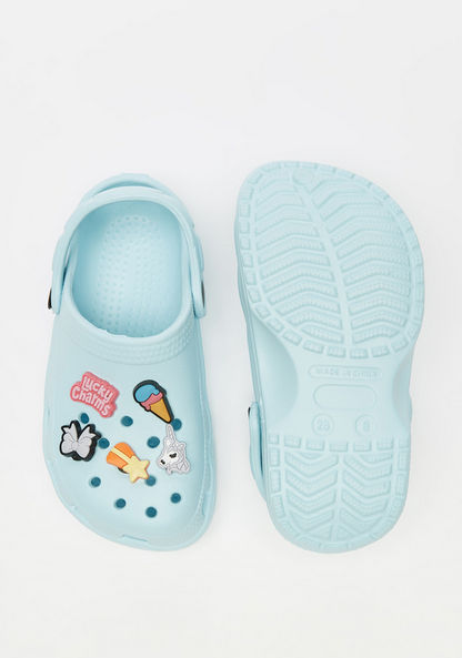 Aqua Embellished Clogs-Girl%27s Flip Flops & Beach Slippers-image-4