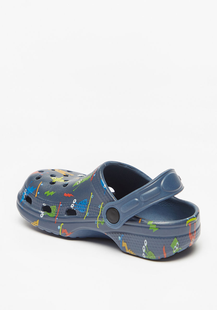 Aqua Printed Slip-On Clogs-Boy%27s Flip Flops & Beach Slippers-image-1