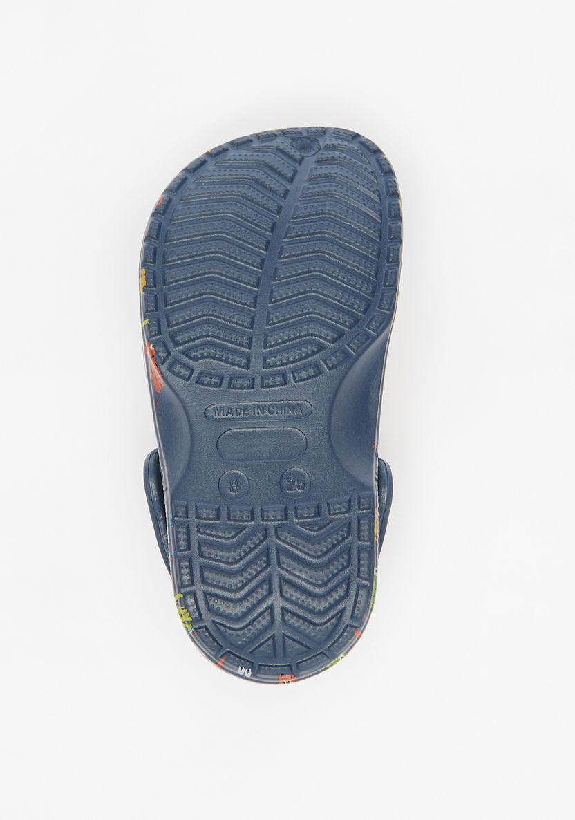 Aqua Printed Slip-On Clogs-Boy%27s Flip Flops & Beach Slippers-image-4