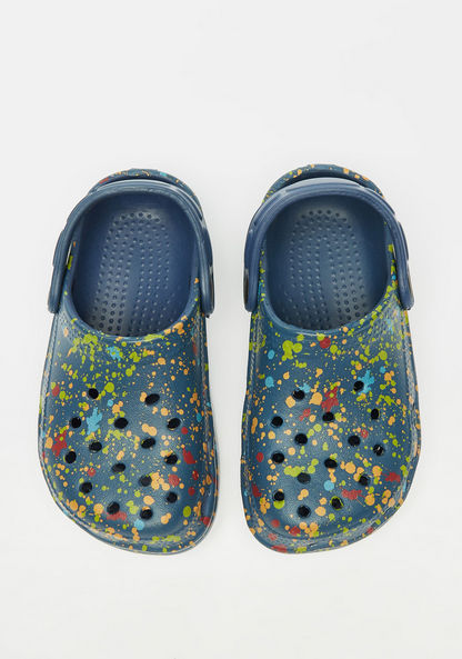 Aqua Splatter Print Clogs-Boy%27s Flip Flops & Beach Slippers-image-0
