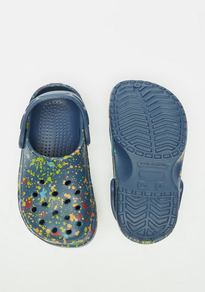 Aqua Splatter Print Clogs-Boy%27s Flip Flops & Beach Slippers-image-4