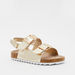 Textured Sandals with Buckle Accent and Hook and Loop Closure-Girl%27s Sandals-thumbnailMobile-1