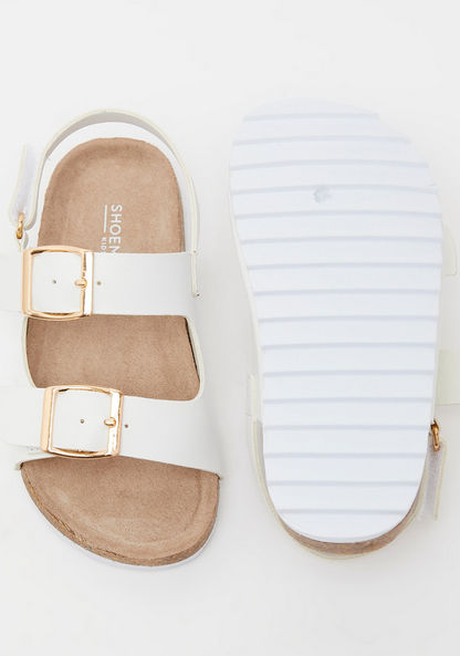 Textured Sandals with Buckle Accent and Hook and Loop Closure-Girl%27s Sandals-image-4