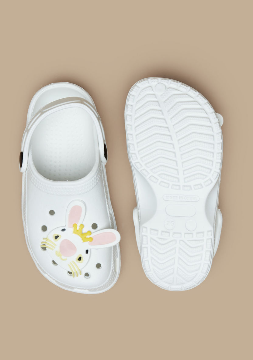 Aqua Bunny Detail Clogs-Girl%27s Flip Flops & Beach Slippers-image-3