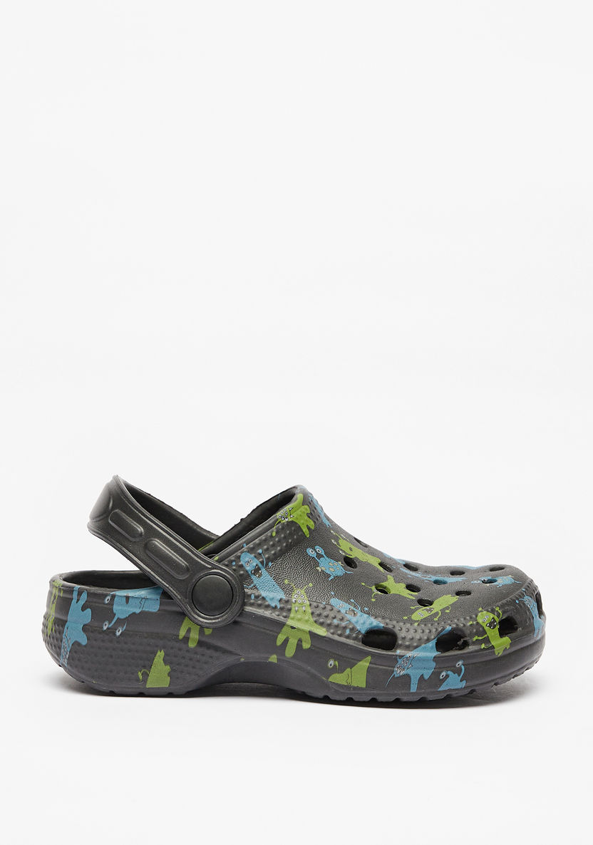 Aqua All-Over Print Slip-On Clogs-Boy%27s Flip Flops & Beach Slippers-image-2