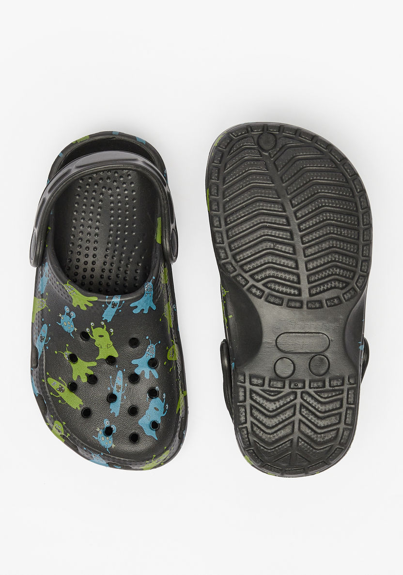 Aqua All-Over Print Slip-On Clogs-Boy%27s Flip Flops & Beach Slippers-image-3