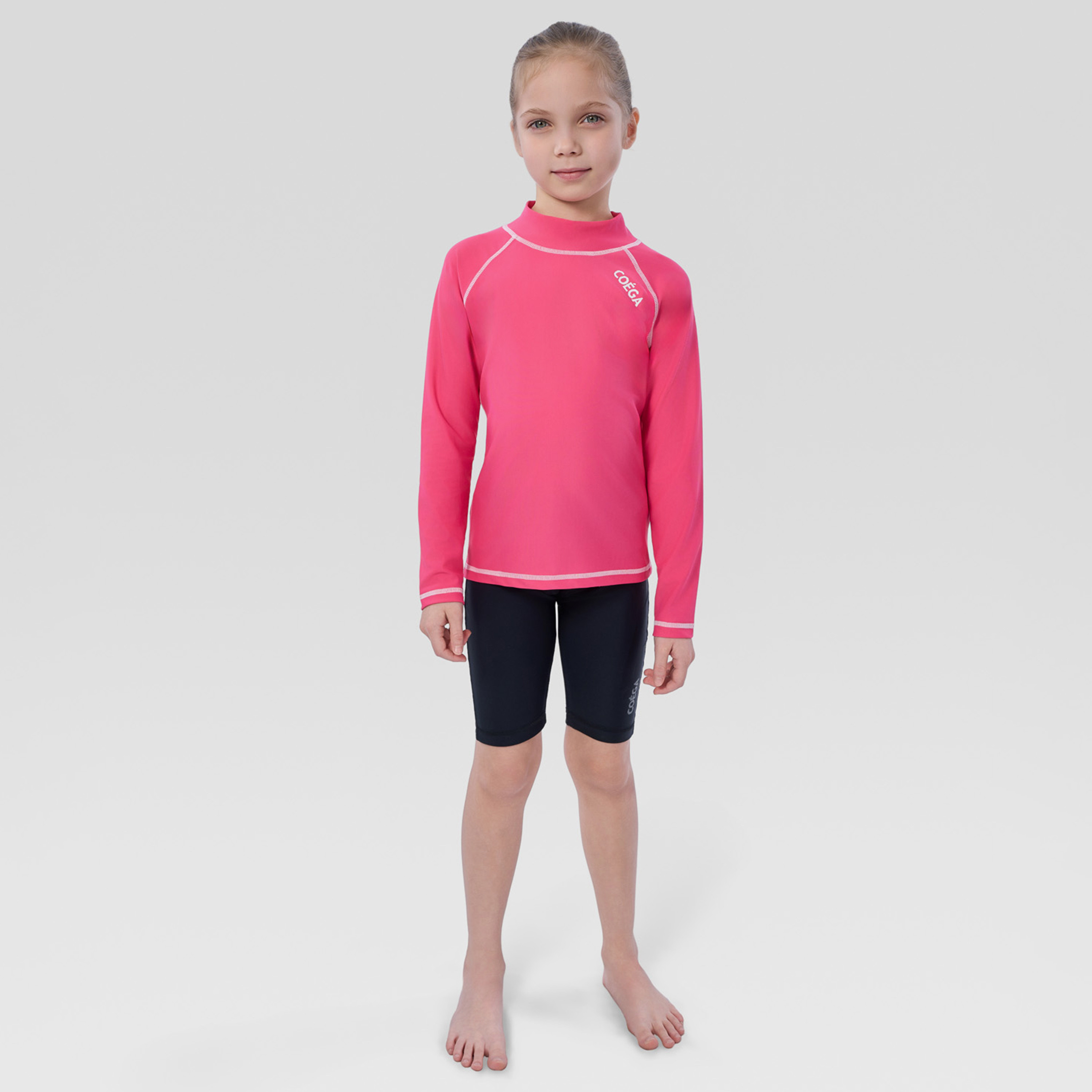 Coega Girls Rashguard Long Sleeve Basic - Solid Pink-girls-clothing-sportswear-swimwear-image-3