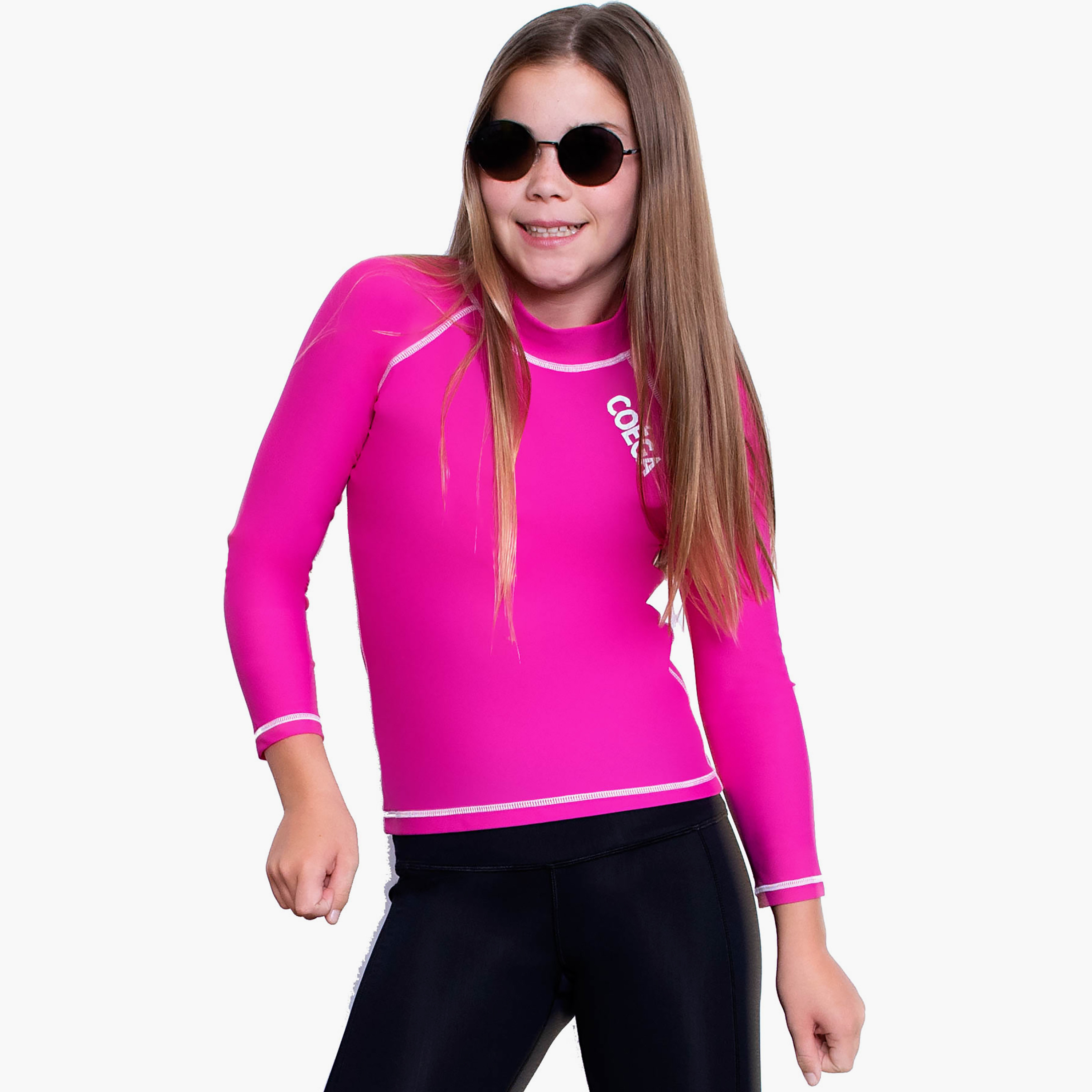  راش جارد شبابي بأكمام طويلة للبنات مع لون وردي من كويغا-sports-girls-clothing-swimwear-image-1