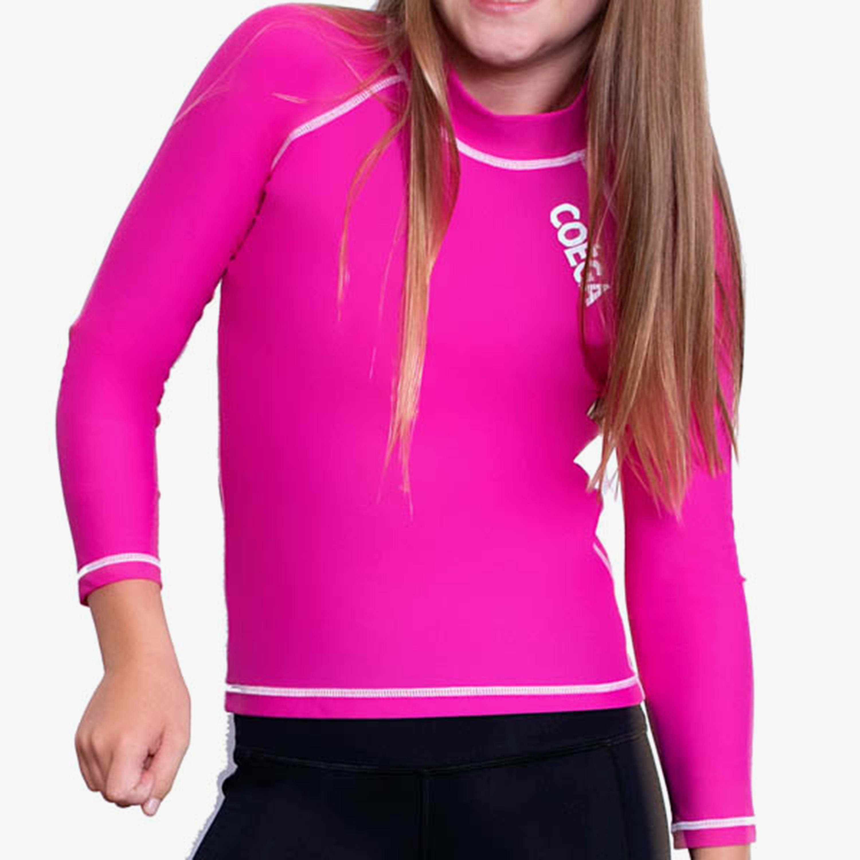  راش جارد شبابي بأكمام طويلة للبنات مع لون وردي من كويغا-sports-girls-clothing-swimwear-image-3