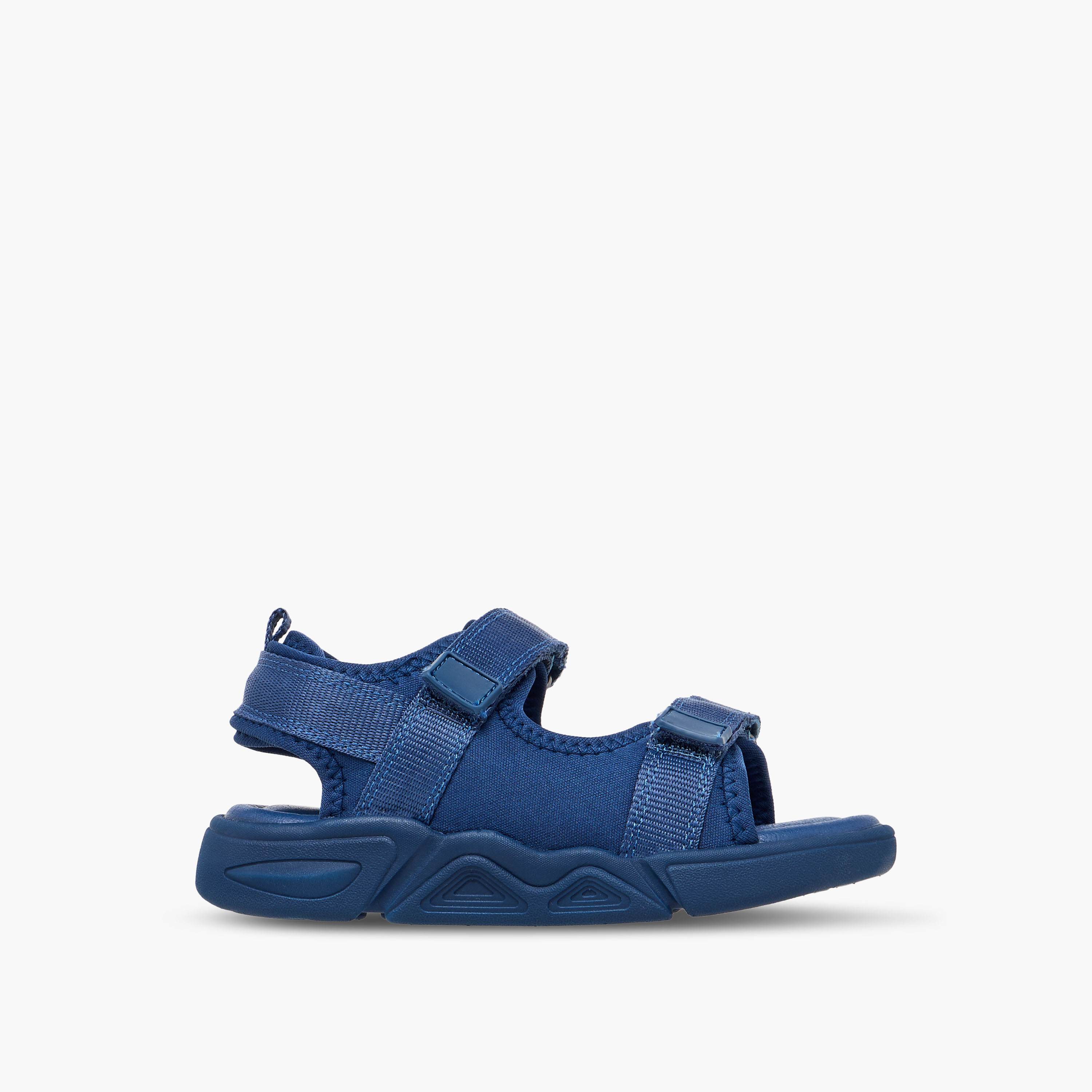Juniors Boys Monotone Strap Sandals with Hook and Loop Closure-boys-shoes-sandals-image-2
