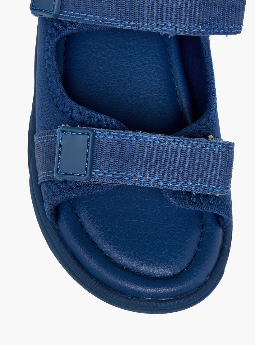 Juniors Boys Monotone Strap Sandals with Hook and Loop Closure-boys-shoes-sandals-image-3