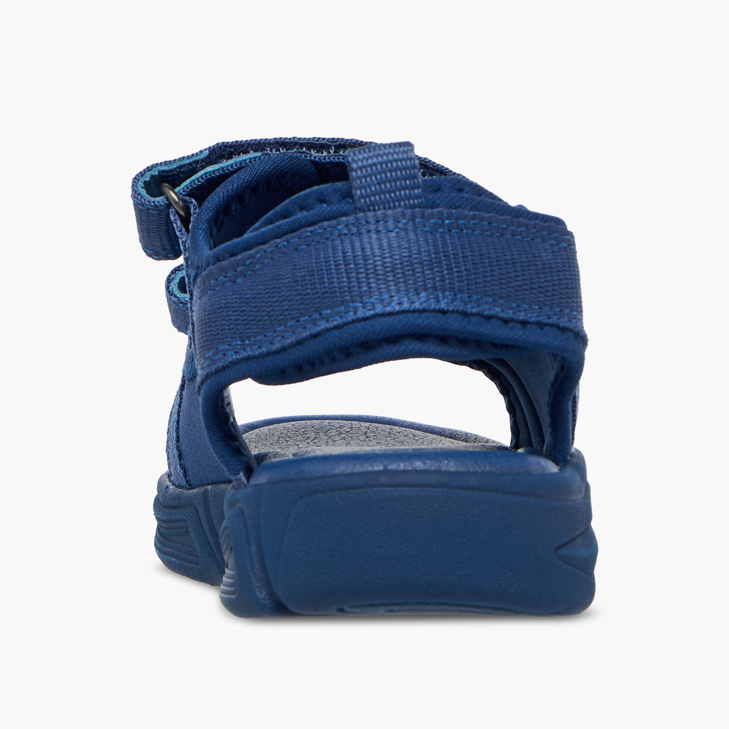 Juniors Boys Monotone Strap Sandals with Hook and Loop Closure-boys-shoes-sandals-image-4