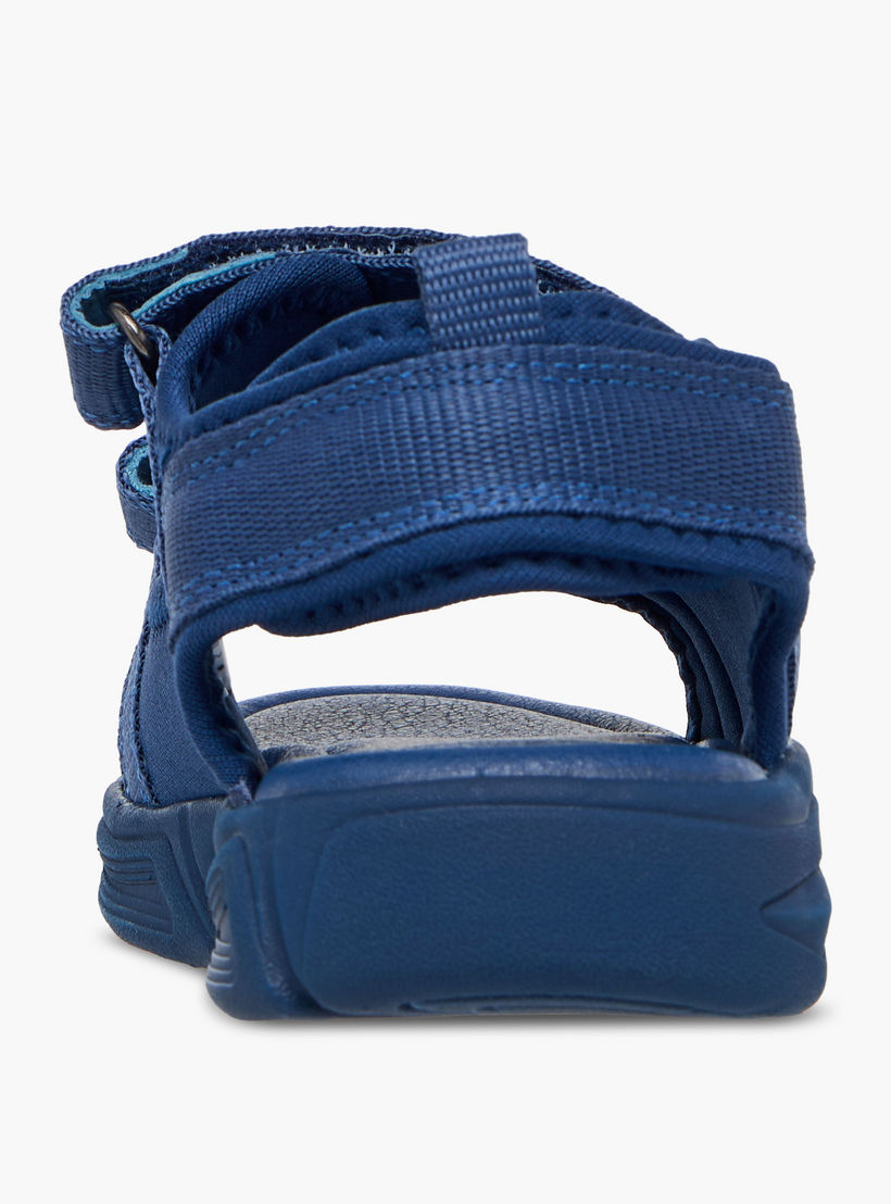 Juniors Boys Monotone Strap Sandals with Hook and Loop Closure-boys-shoes-sandals-image-4