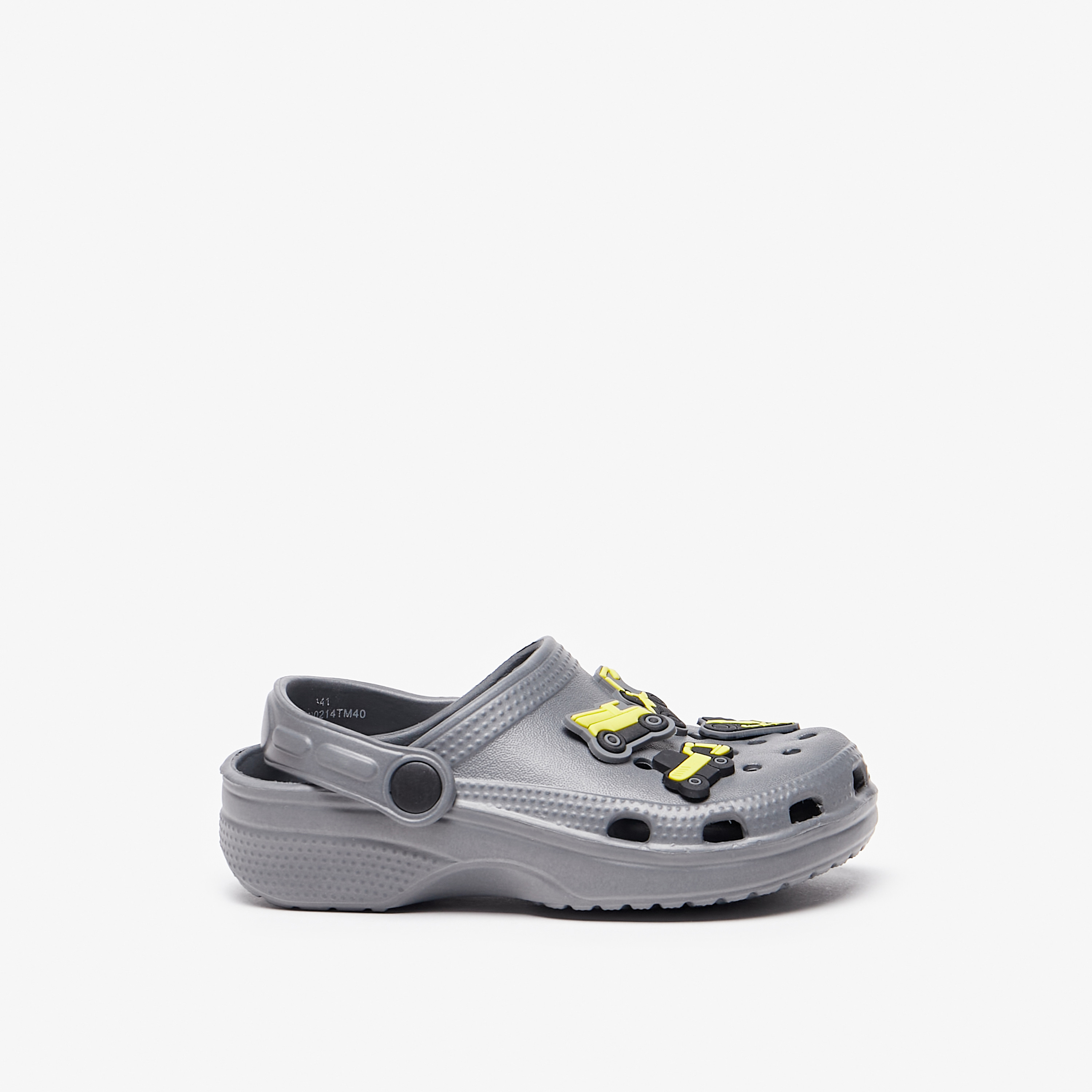 Aqua Vehicle Applique Clogs with Cutout Detail-boys-shoes-sandals-image-3