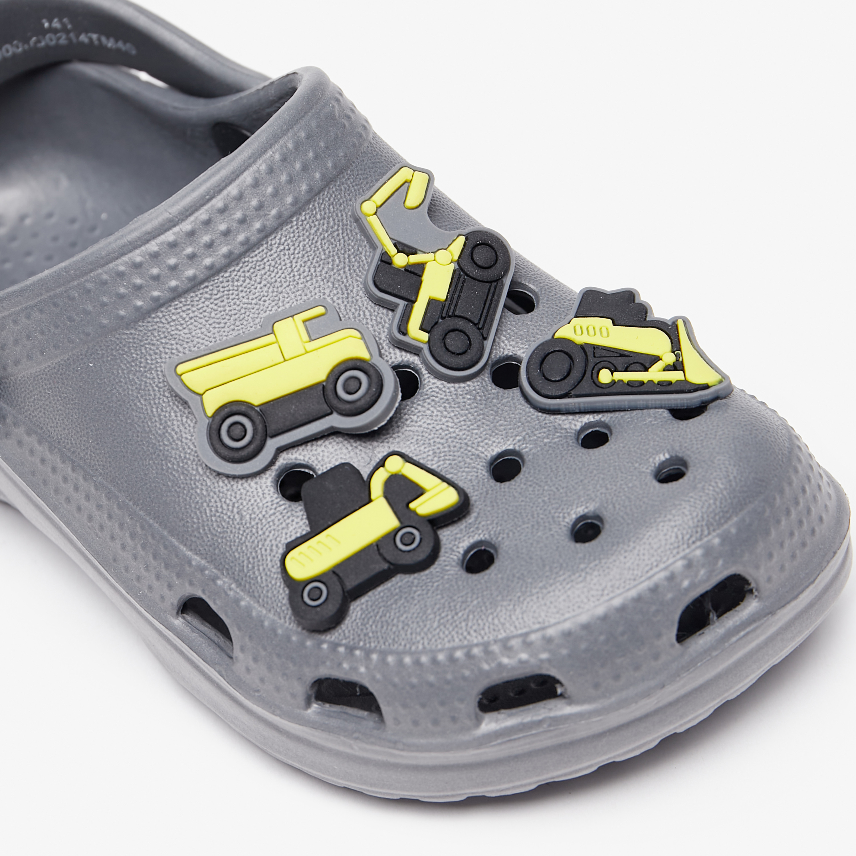 Aqua Vehicle Applique Clogs with Cutout Detail-boys-shoes-sandals-image-5