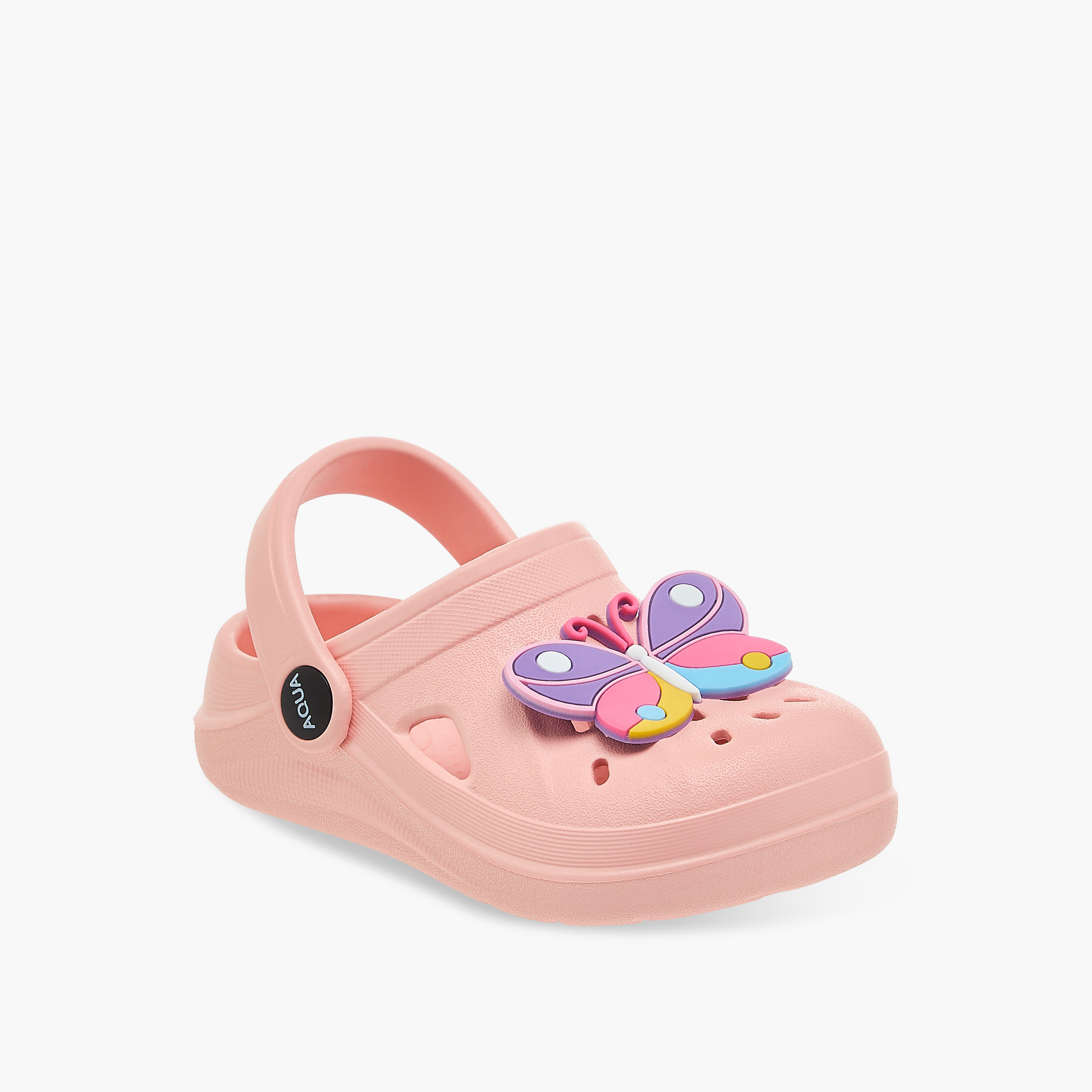 Aqua Girls' Butterfly Applique Clogs with Backstrap-girls-shoes-sandals-image-2