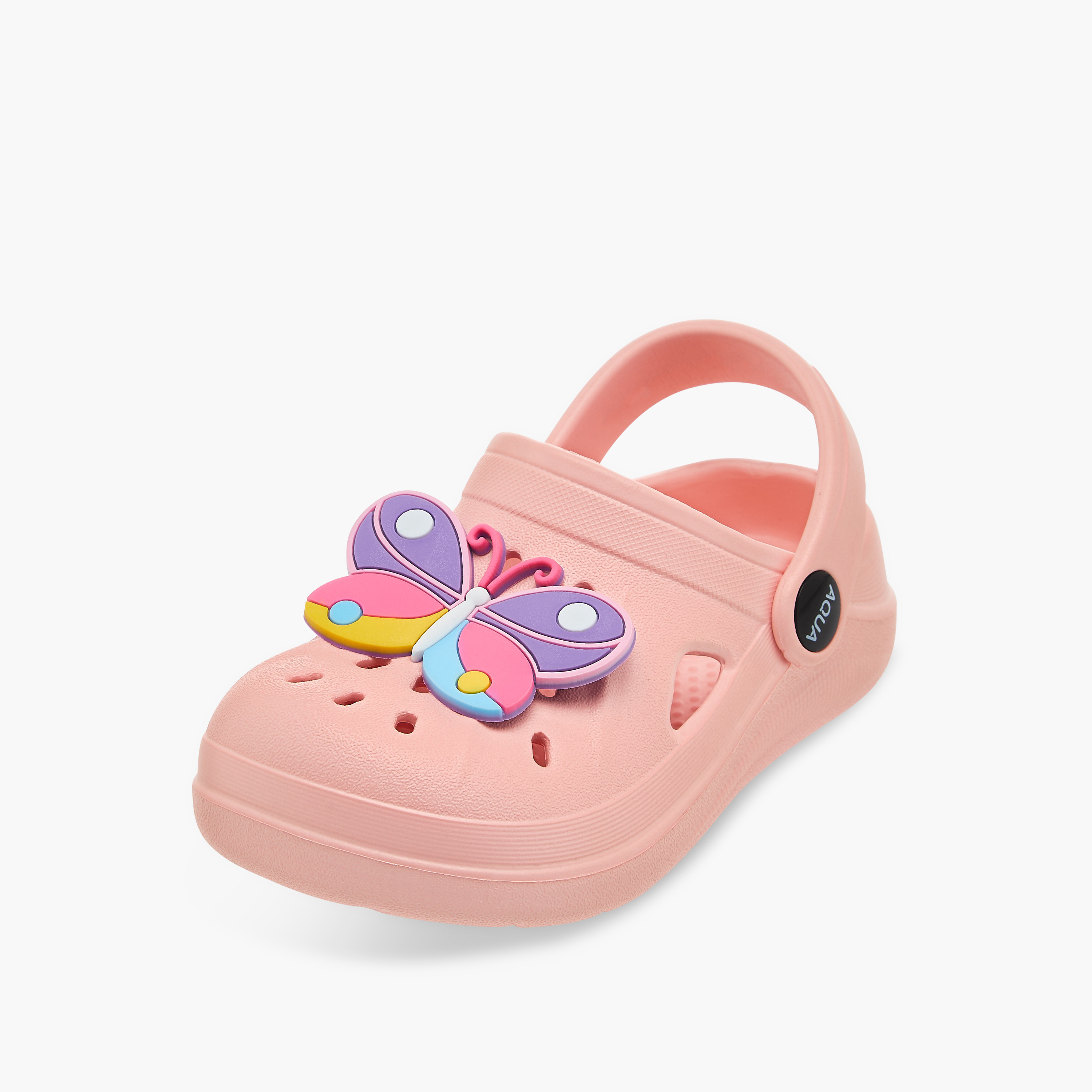 Aqua Girls' Butterfly Applique Clogs with Backstrap-girls-shoes-sandals-image-4