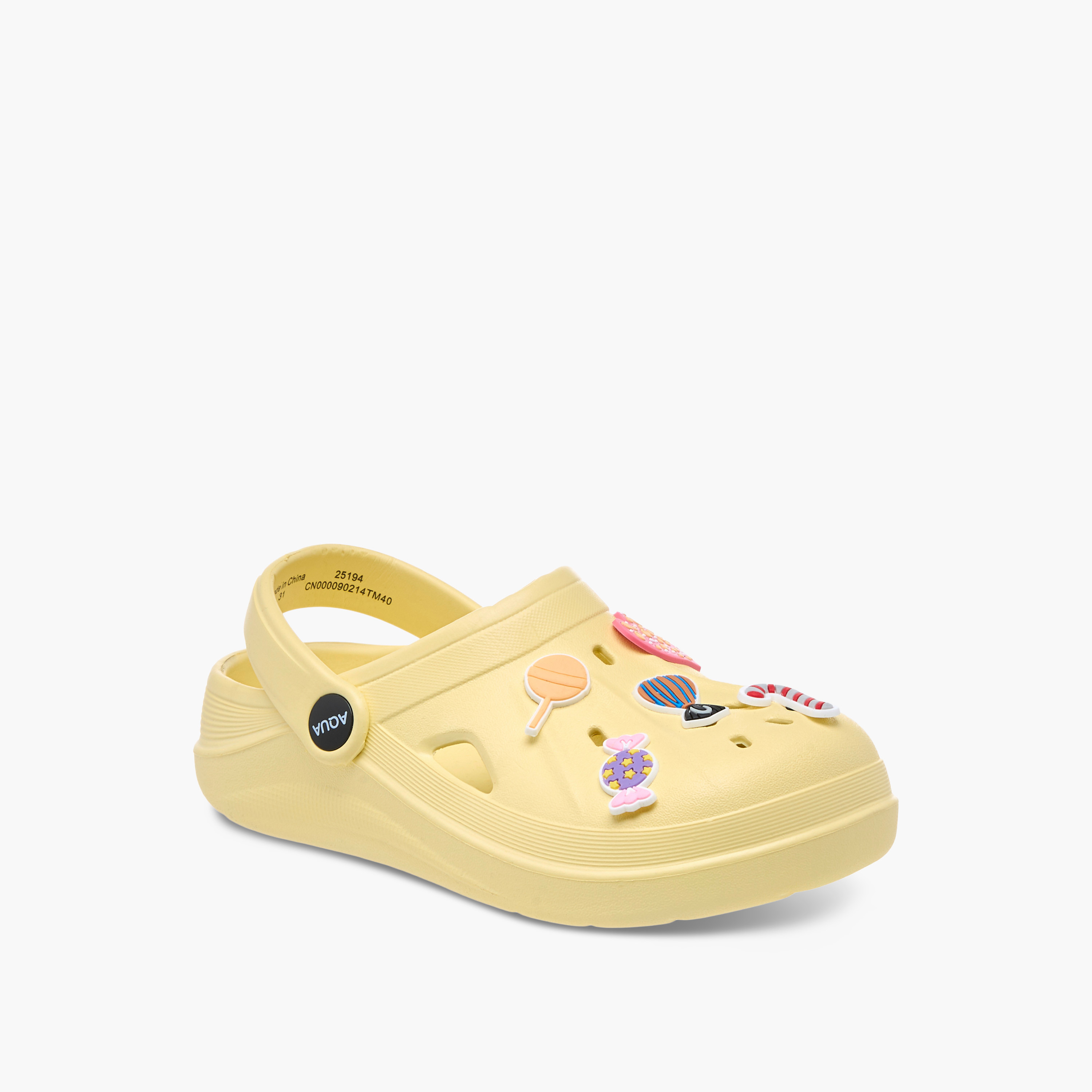 Aqua Applique Detail Clogs with Backstrap-girls-shoes-flipflopsandslides-image-2