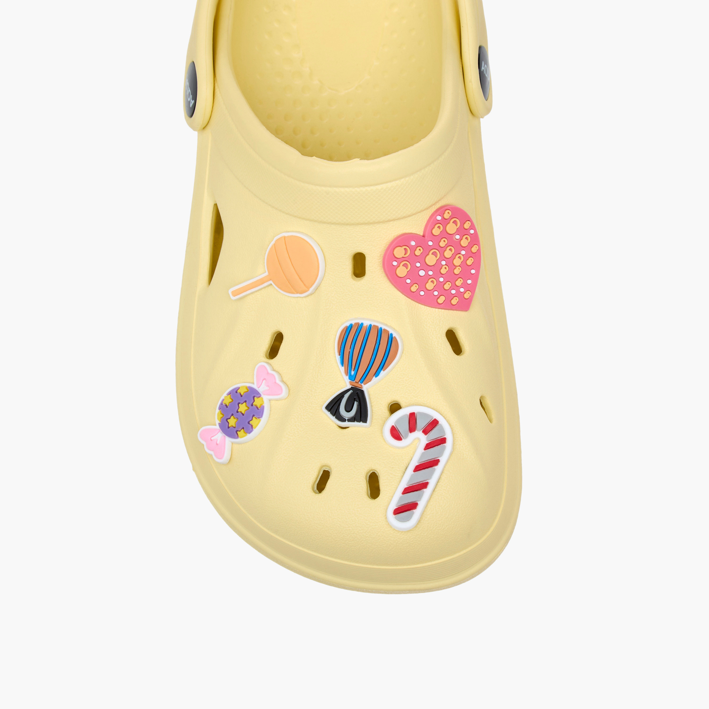 Aqua Applique Detail Clogs with Backstrap-girls-shoes-flipflopsandslides-image-4