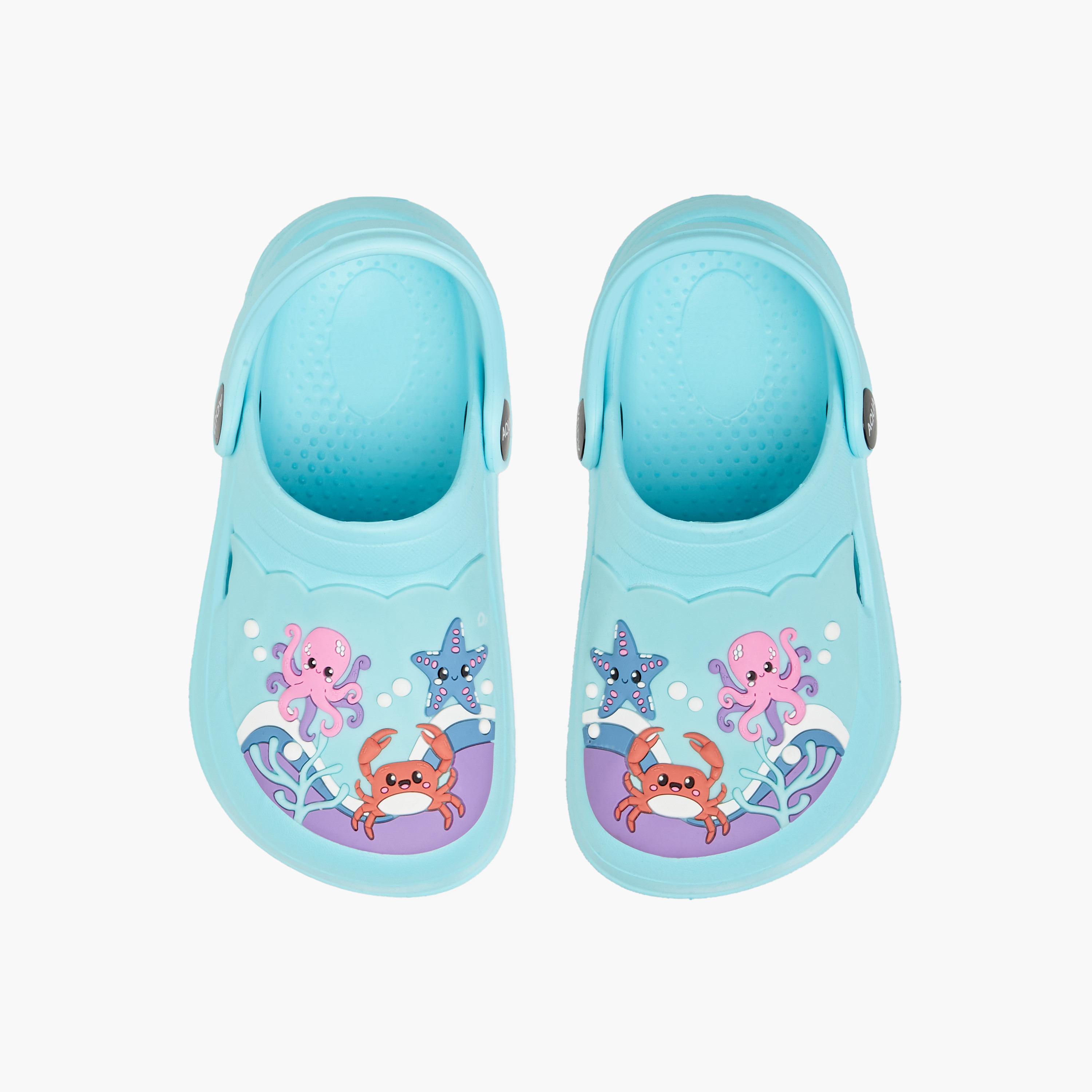 Aqua Animal Applique Clogs with Backstrap-girls-shoes-sandals-image-1