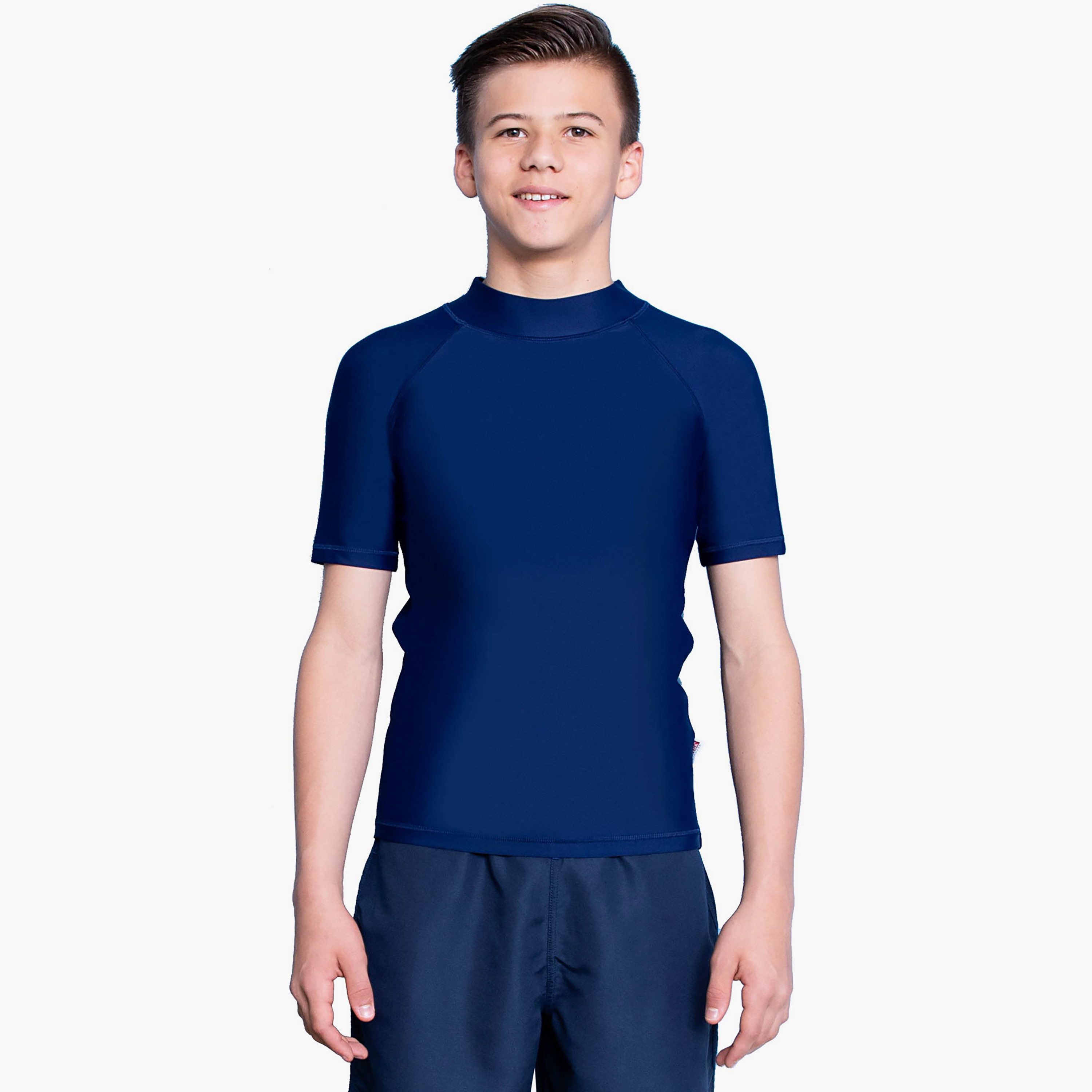  راش جارد شبابي بأكمام قصيرة للجنسين مع لون اسود من كويغا-boys-clothing-sportswear-swimwear-image-4