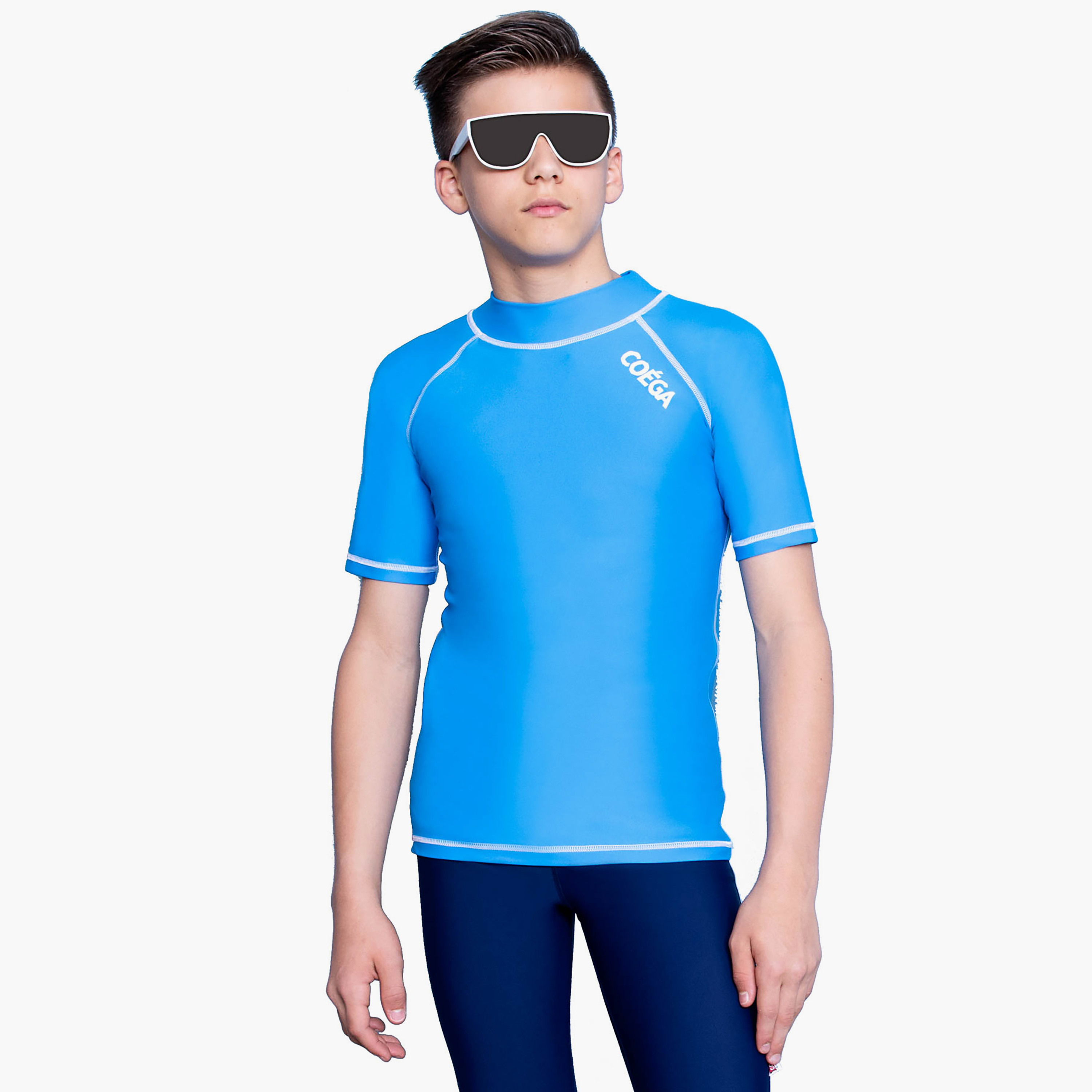  راش جارد شبابي بأكمام قصيرة للأولاد مع لون أزرق من كويغا-boys-clothing-swimwear-image-1