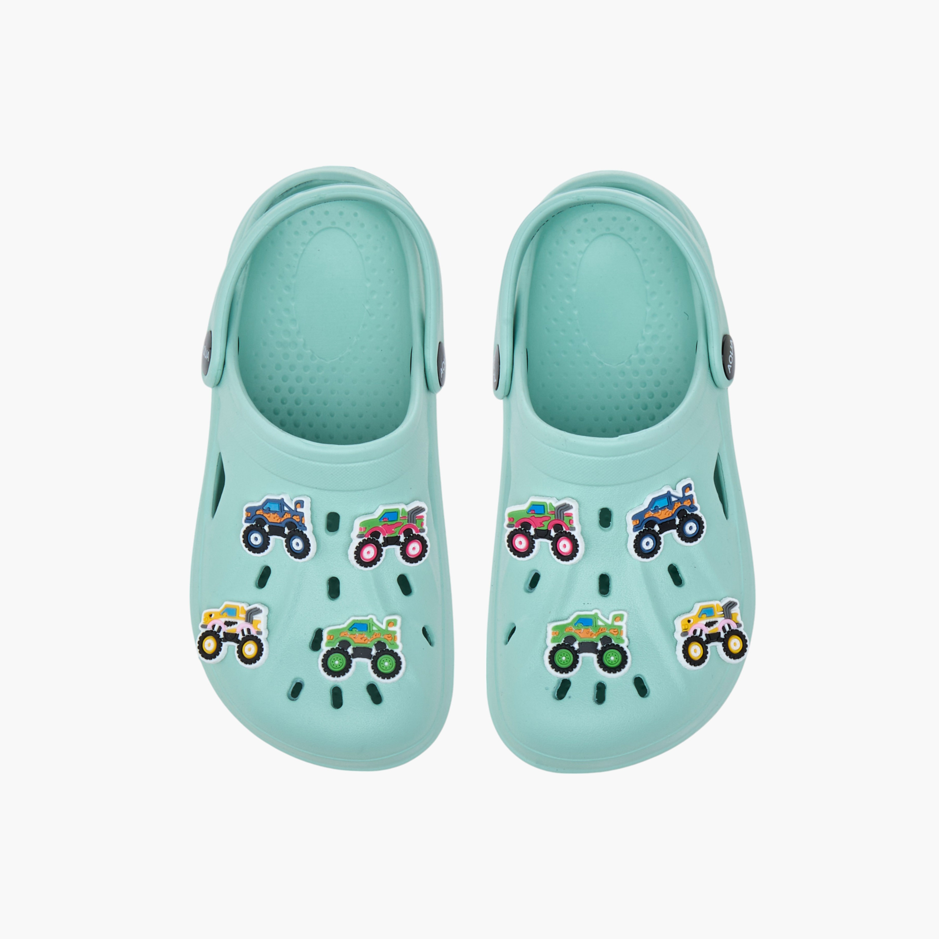 Aqua Monster Truck Accent Clogs with Backstrap-boys-shoes-sandals-image-1