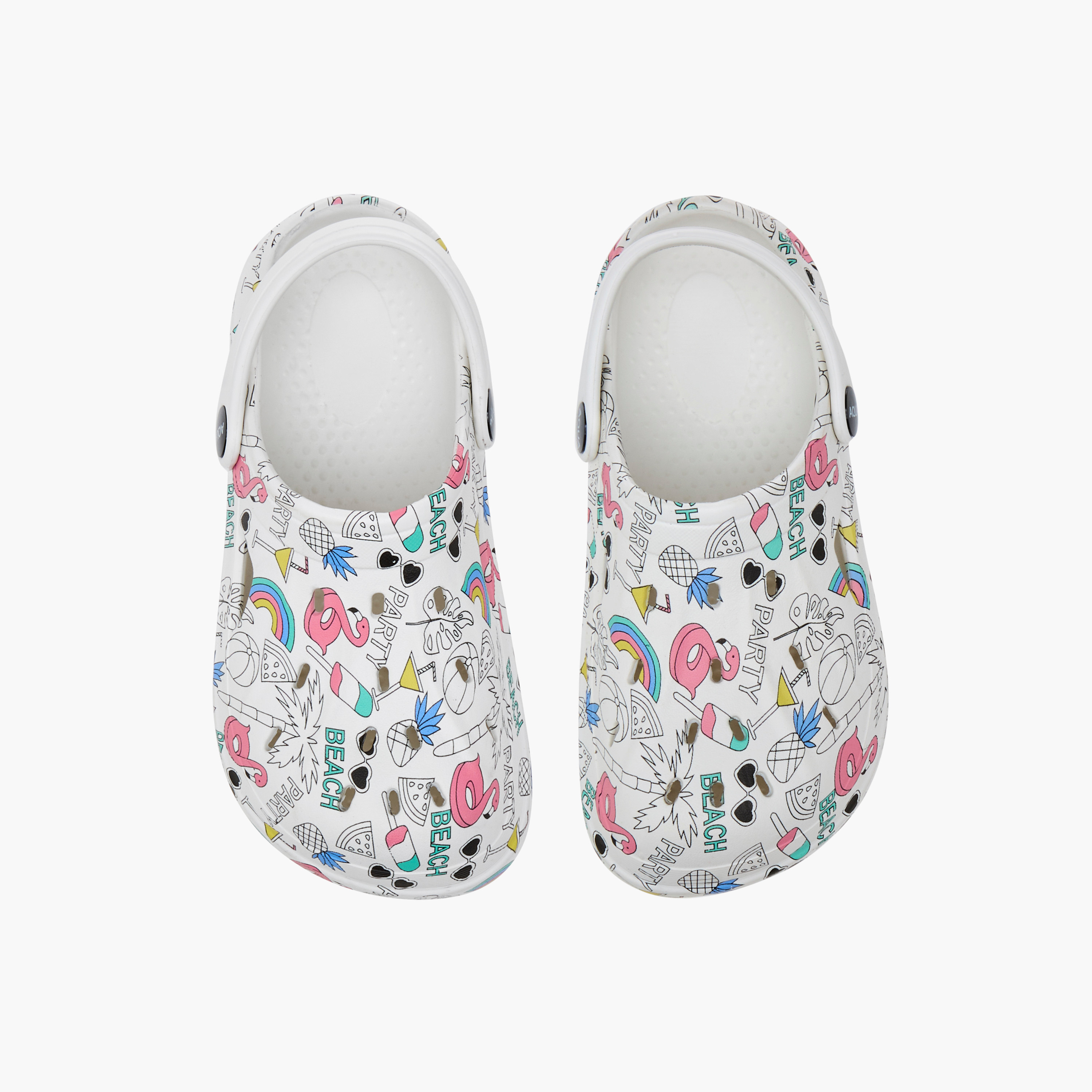 Aqua Graphic Print Clogs with Backstrap-girls-shoes-sandals-image-1