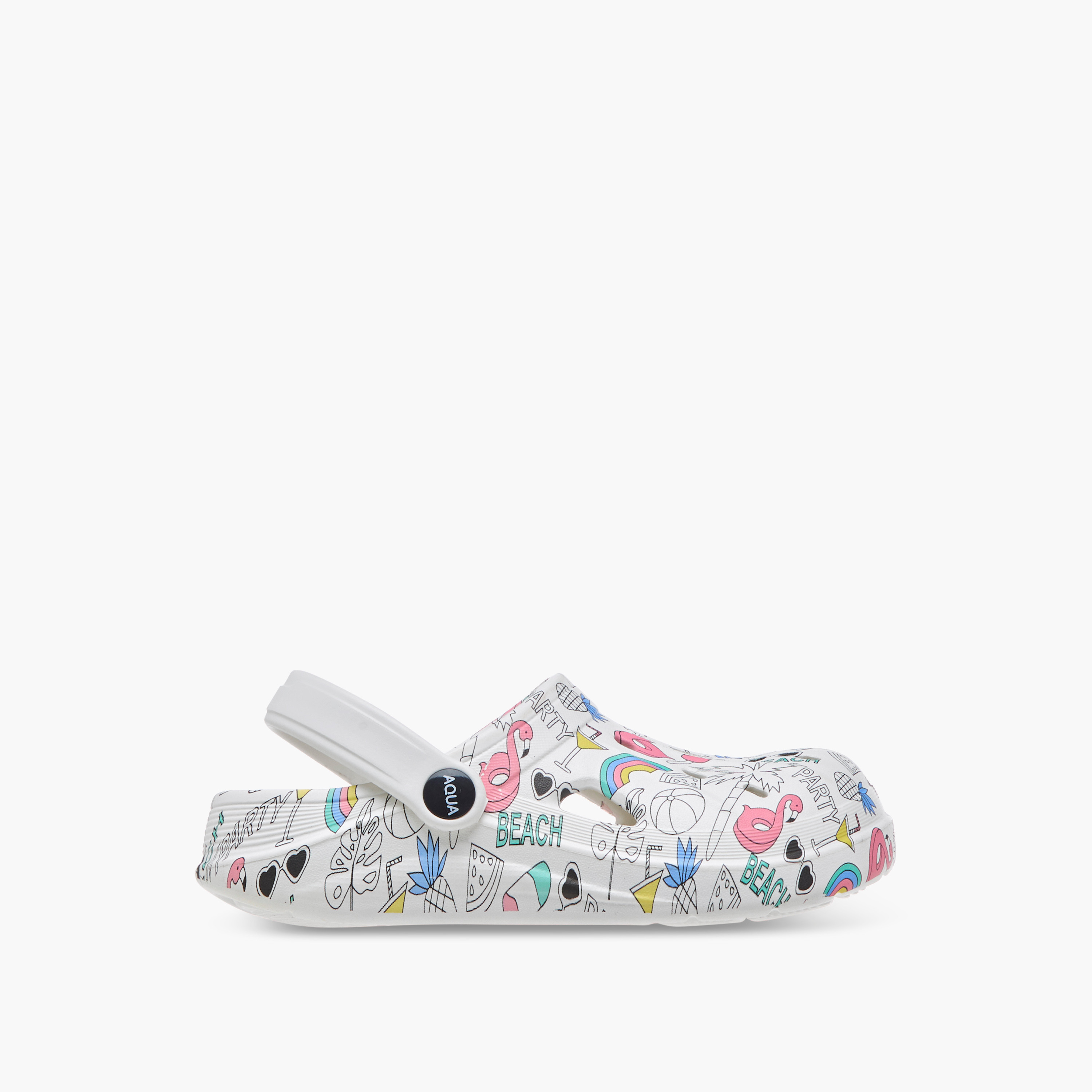 Aqua Graphic Print Clogs with Backstrap-girls-shoes-sandals-image-3