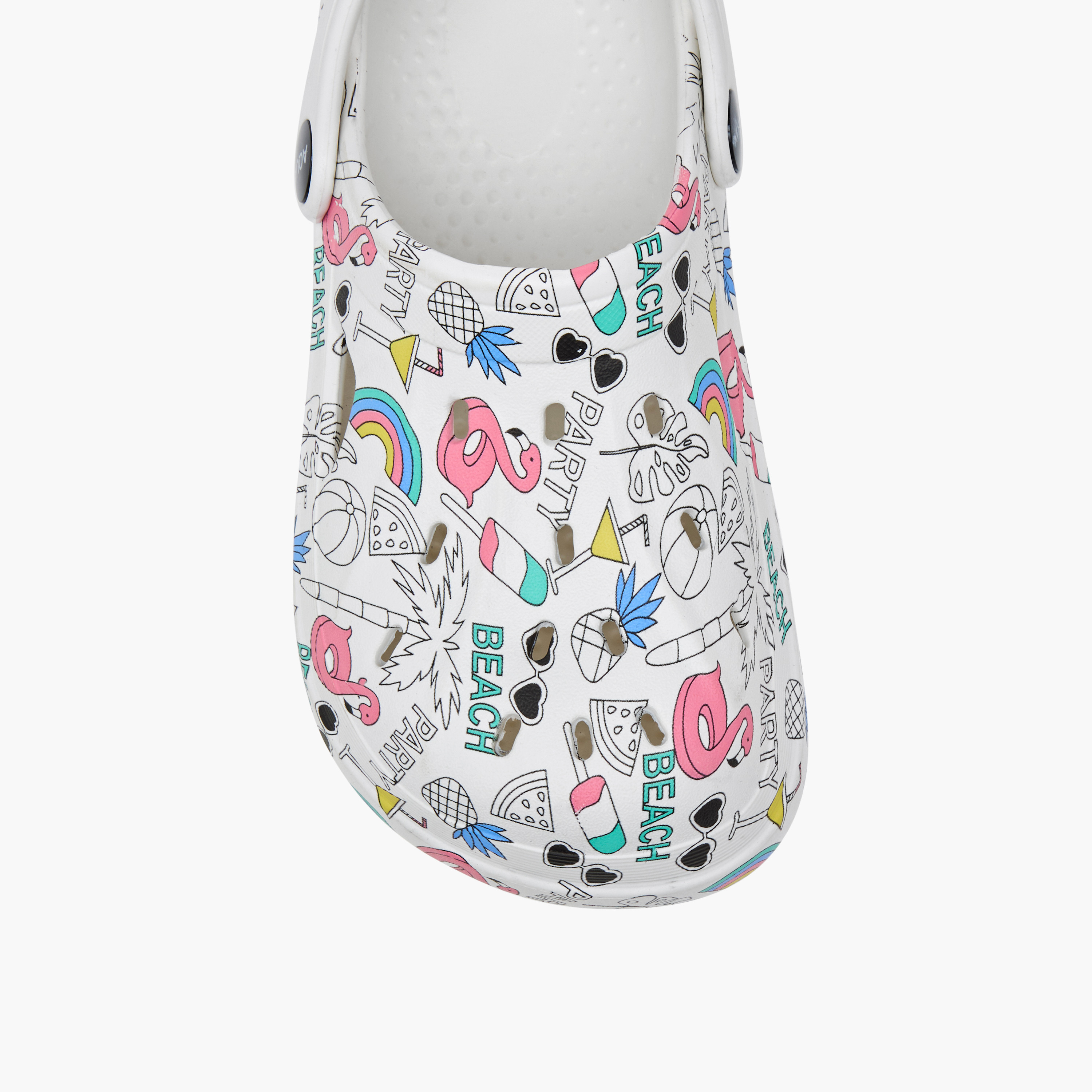 Aqua Graphic Print Clogs with Backstrap-girls-shoes-sandals-image-4
