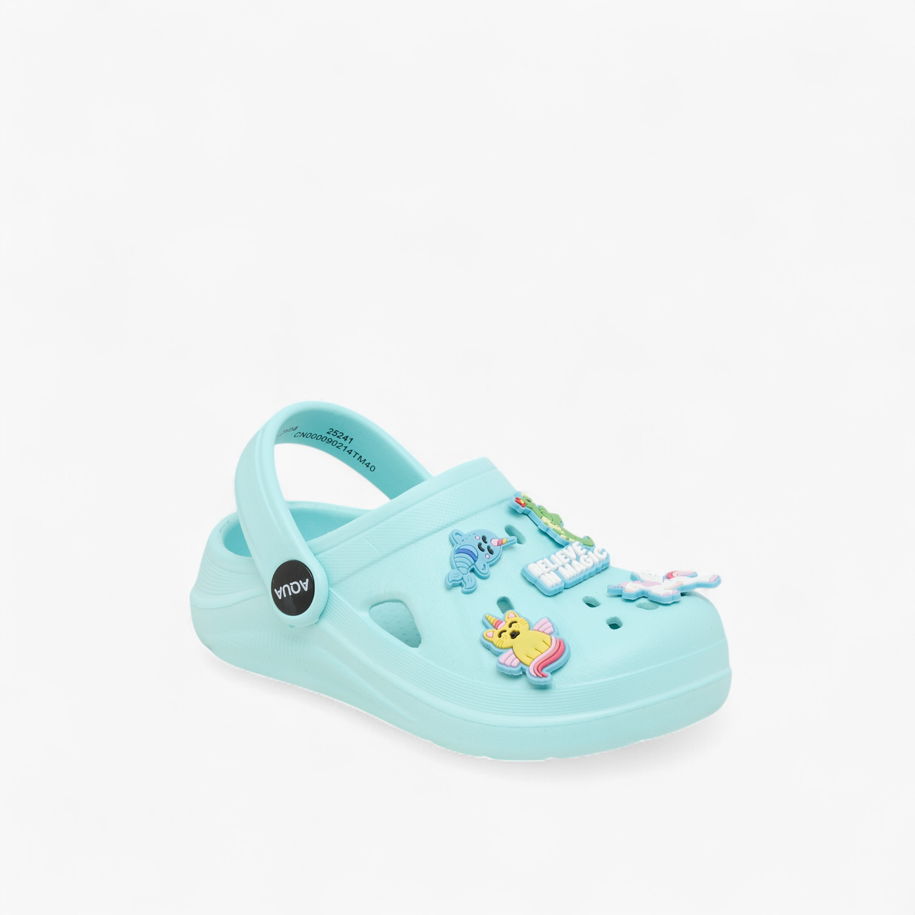 Aqua Jibbitz Charm Accent Clogs with Backstrap-girls-shoes-sandals-image-2