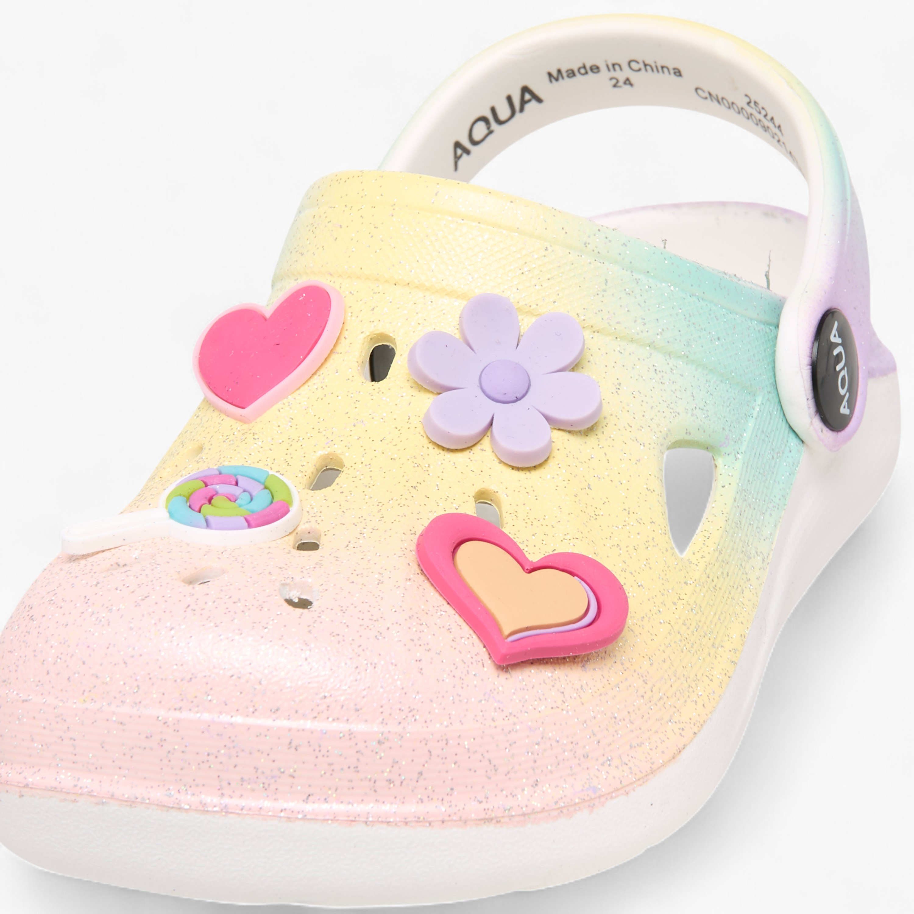Aqua Jibbitz Accent Clogs with Backstrap-girls-shoes-sandals-image-4