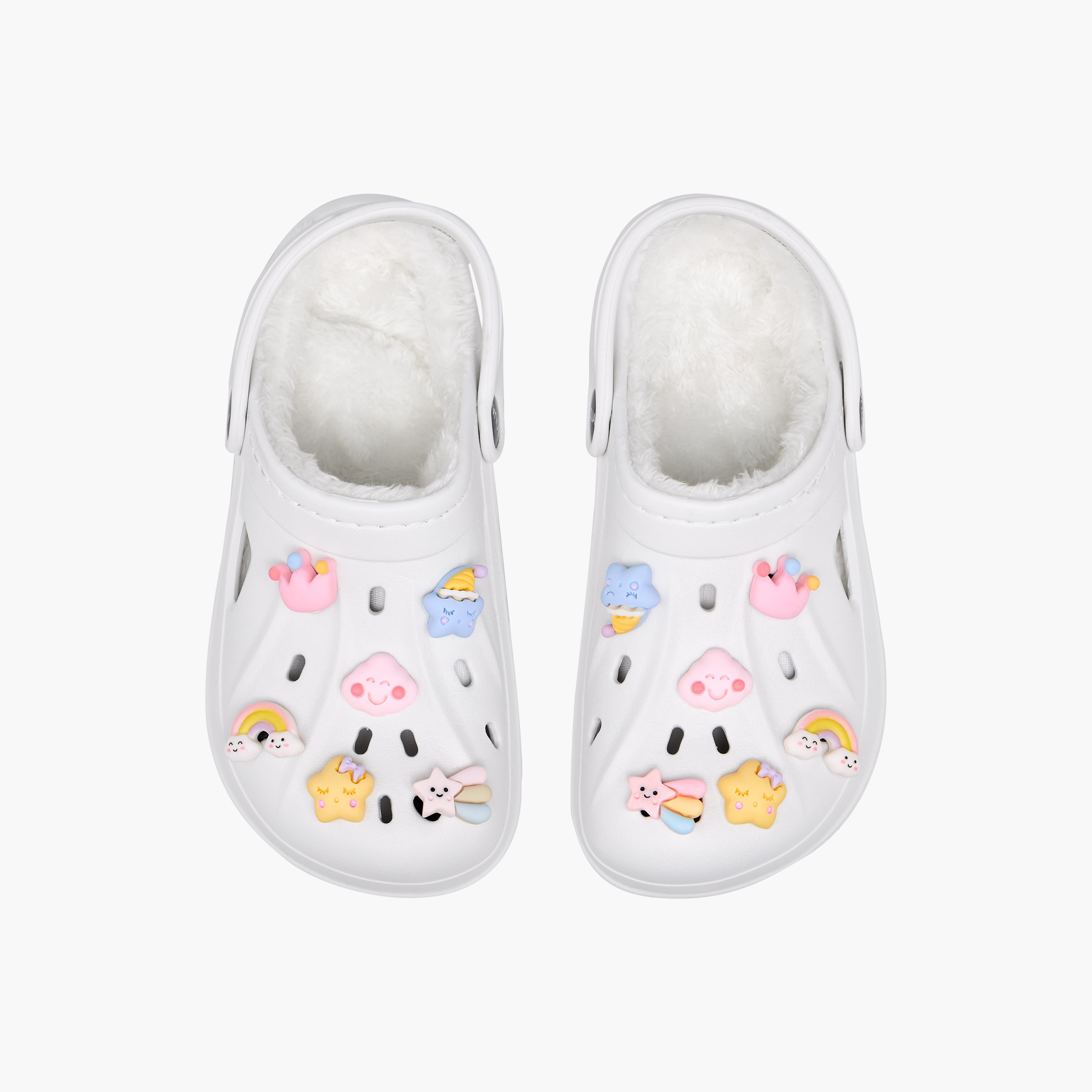صندل كلوج بحزام خلفي وتفاصيل فرو وتزيينات جيبيتز من أكوا-girls-shoes-sandals-image-5